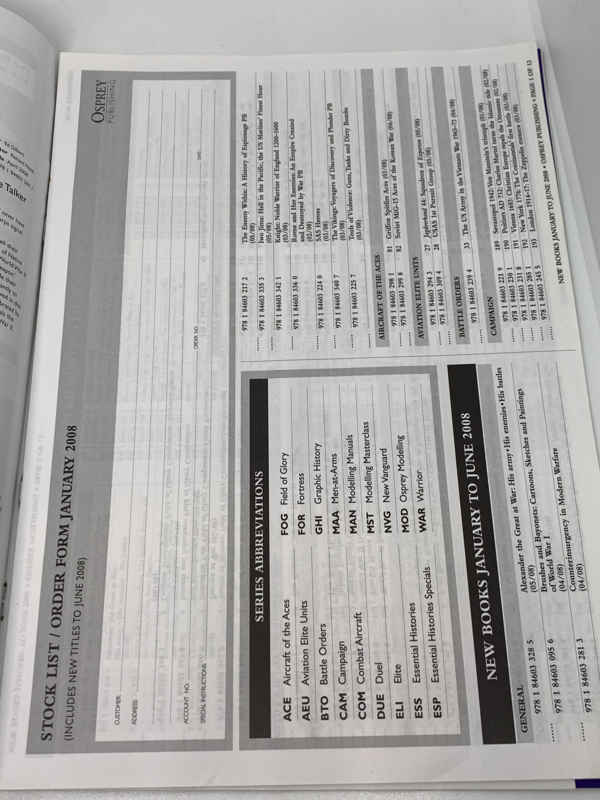 Osprey Publishing JanuaryJune Catalogue 2008 Vintage Keepsakes