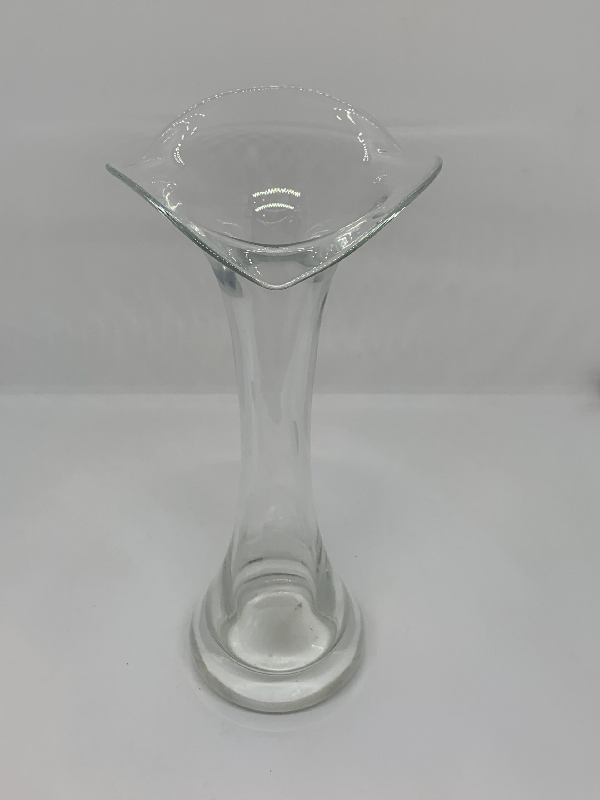 Vintage Jack-in-the-Pulpit style glass vase 26cm