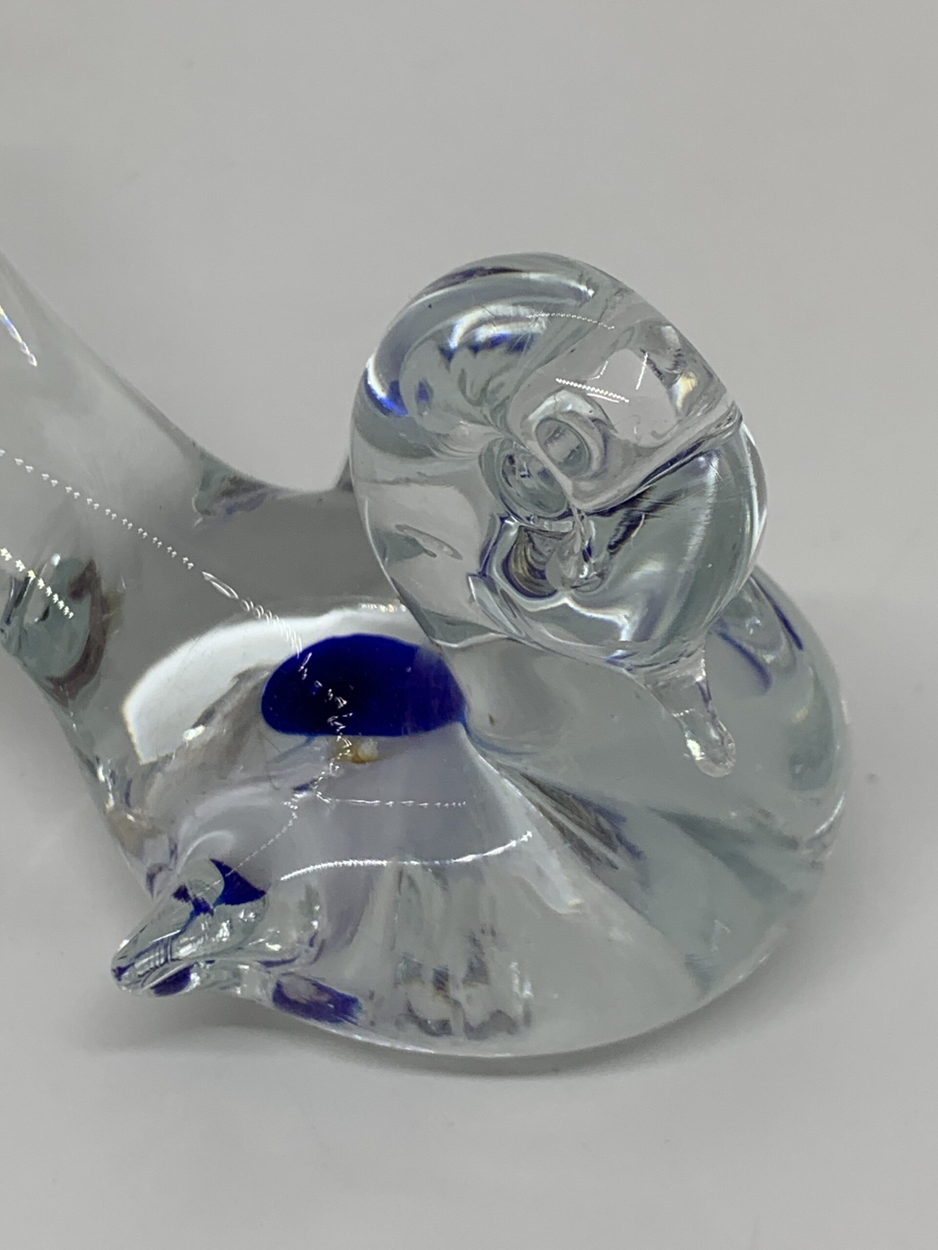 Art Glass Bird with Blue Spot 7cm tall