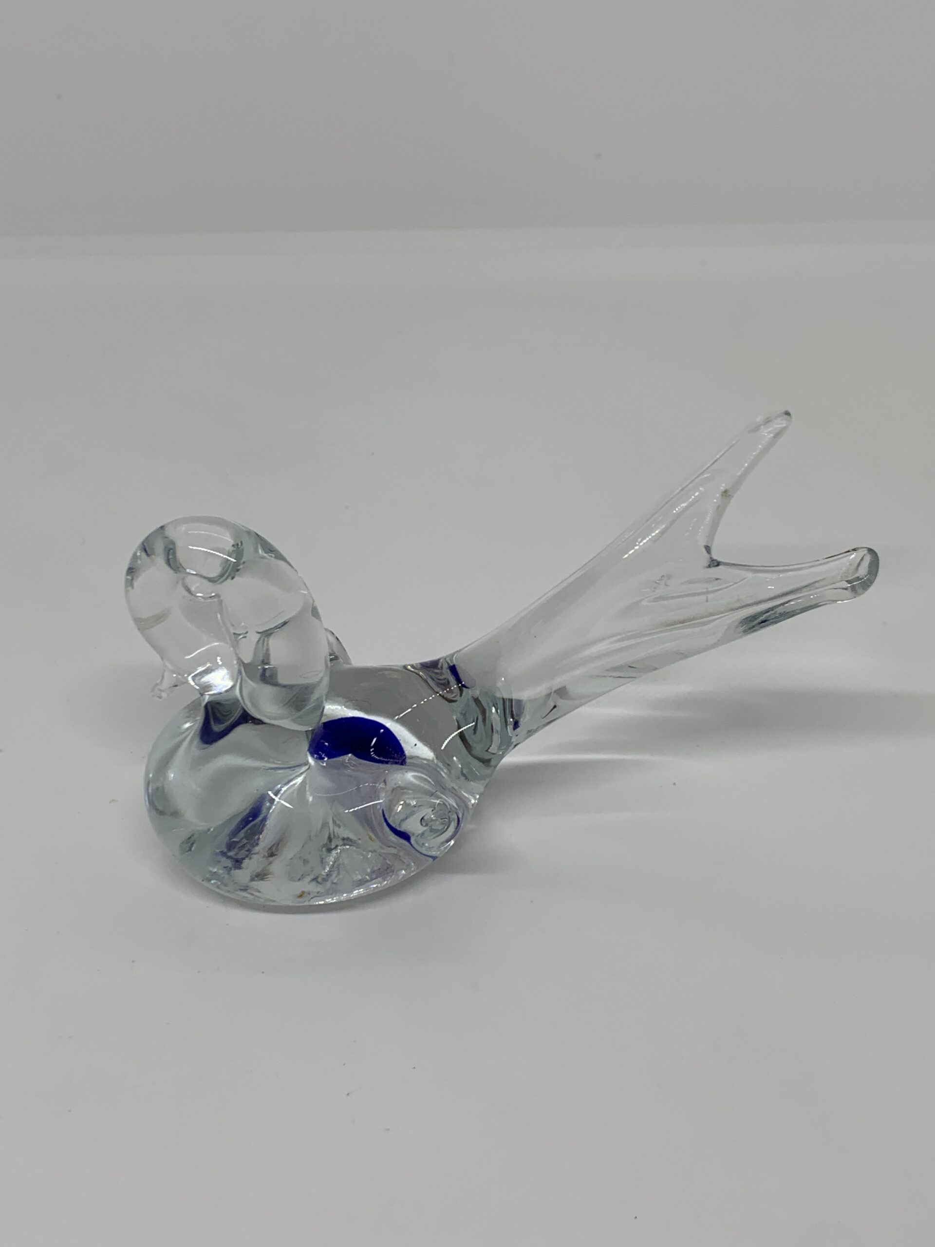 Art Glass Bird with Blue Spot 7cm tall