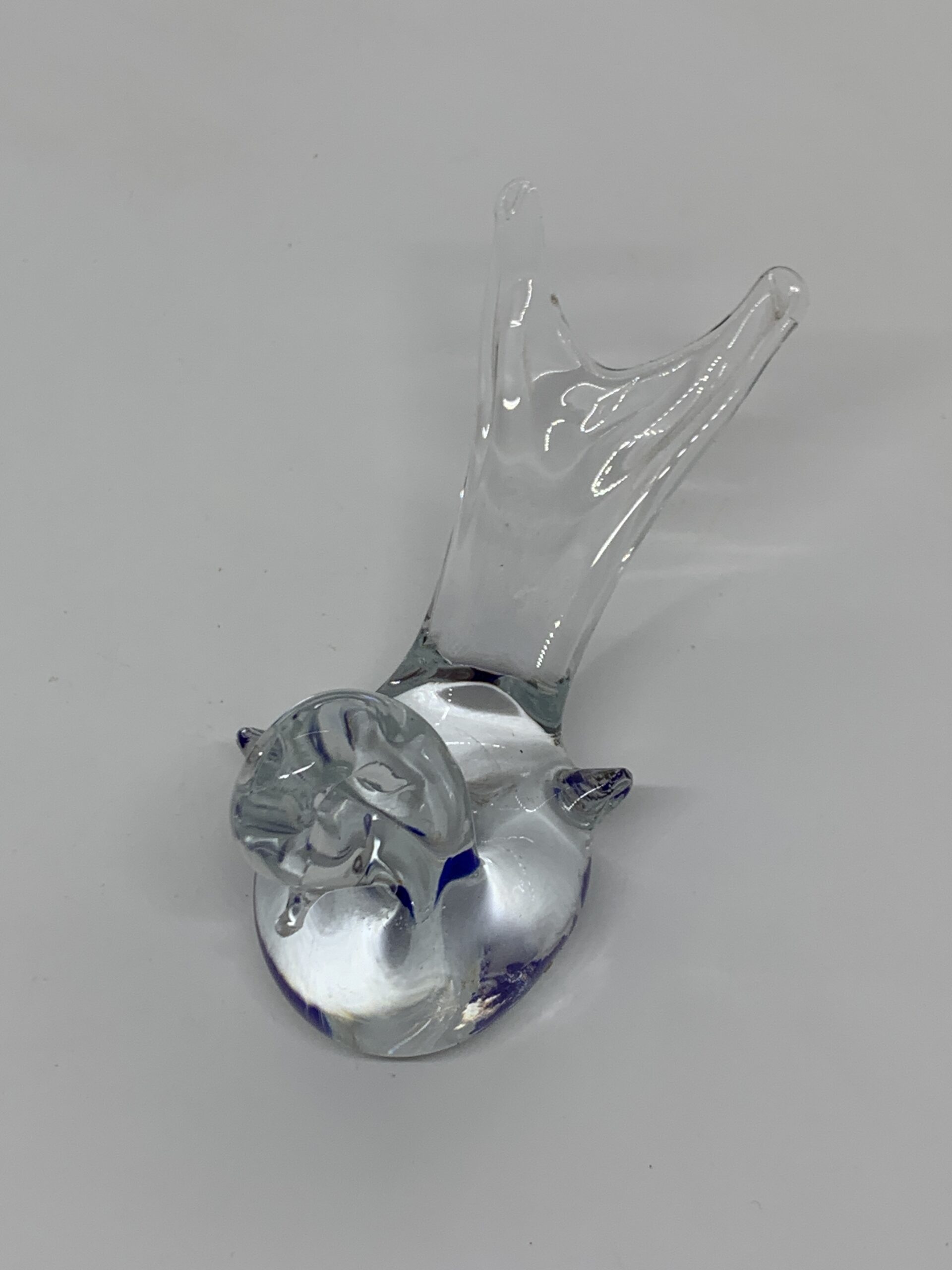 Art Glass Bird with Blue Spot 7cm tall