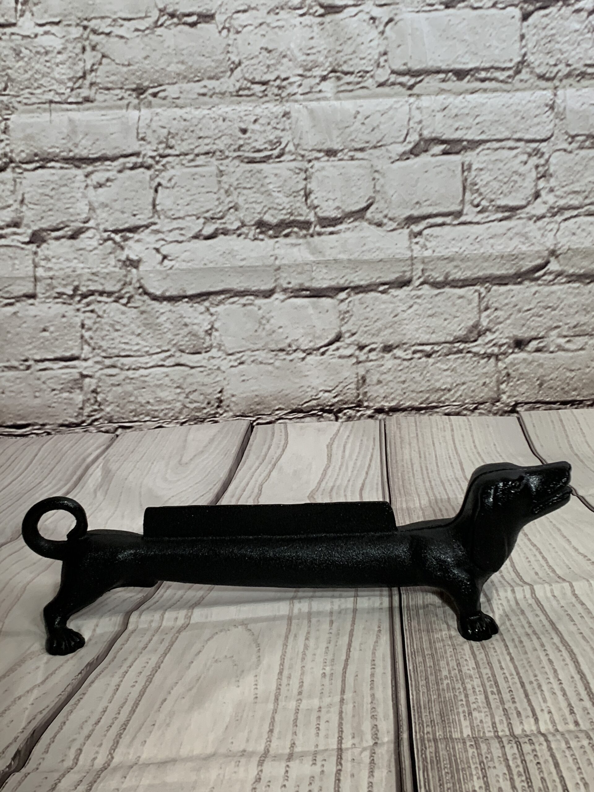 Cast Iron Sausage Dog Boot Scraper 54cm long Vintage Keepsakes