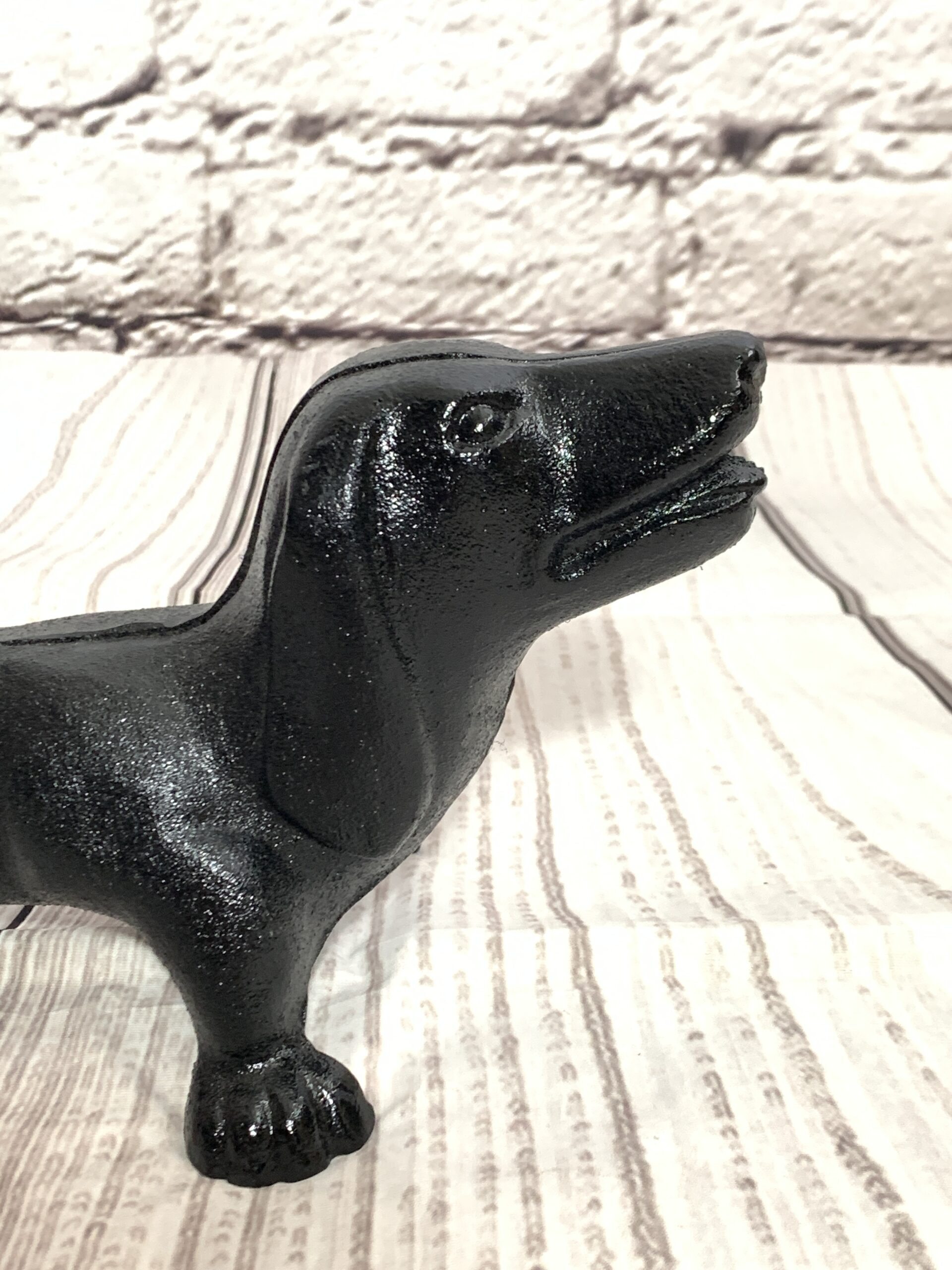 Cast Iron Sausage Dog Boot Scraper 54cm long Vintage Keepsakes