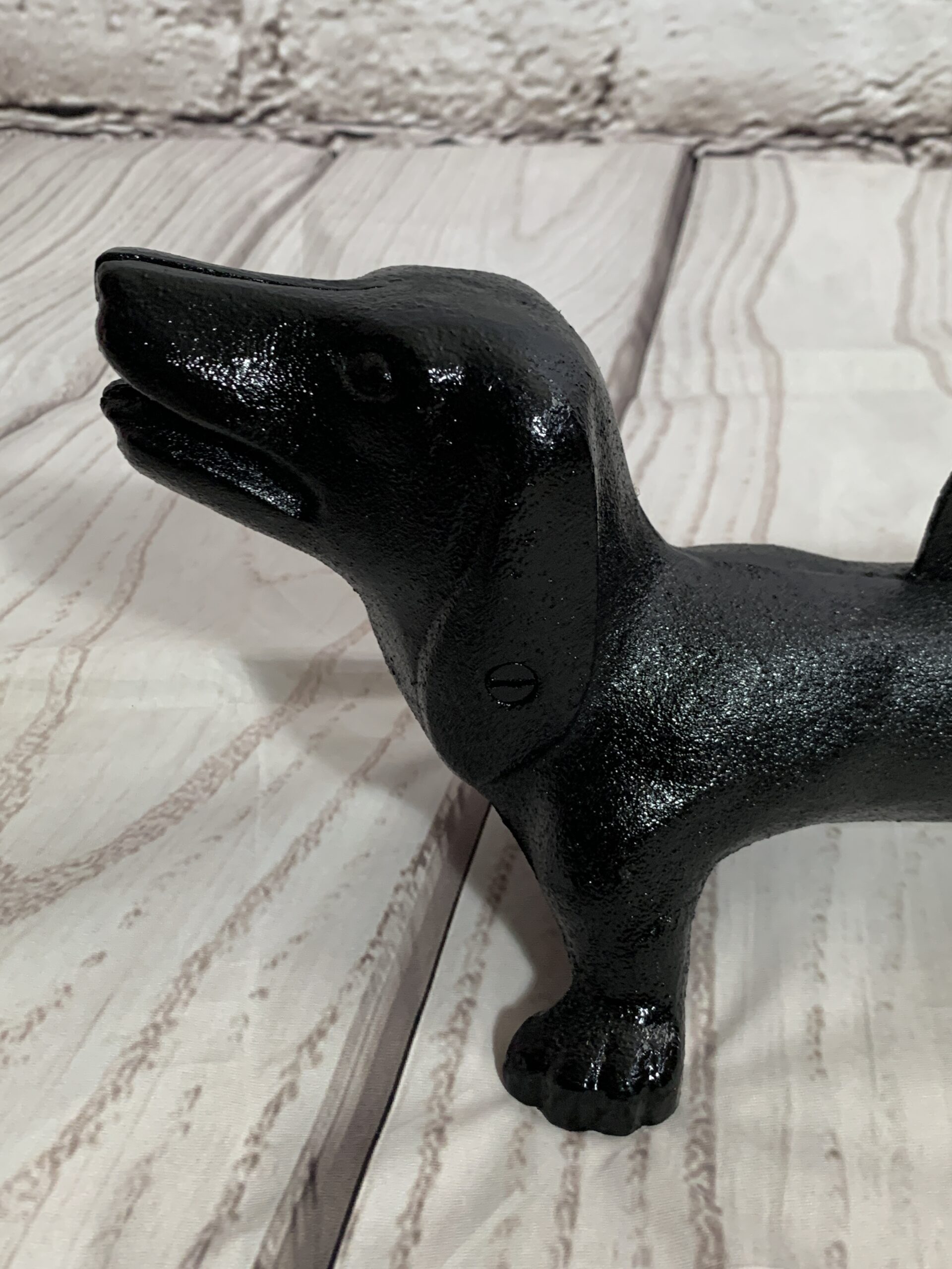 Cast Iron Sausage Dog Boot Scraper 54cm long Vintage Keepsakes