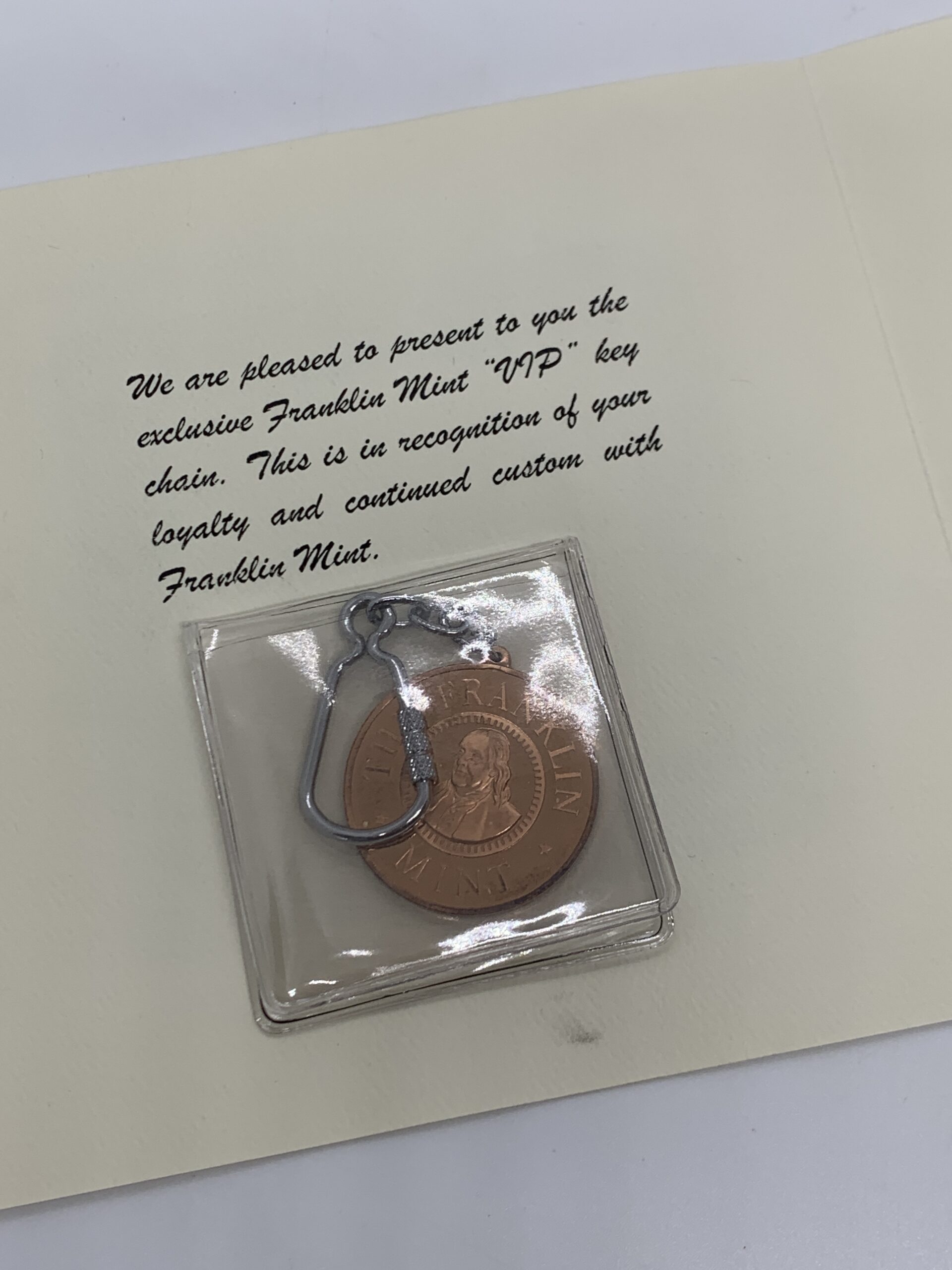 Franklin Mint VIP Key Ring - Vintage Keepsakes