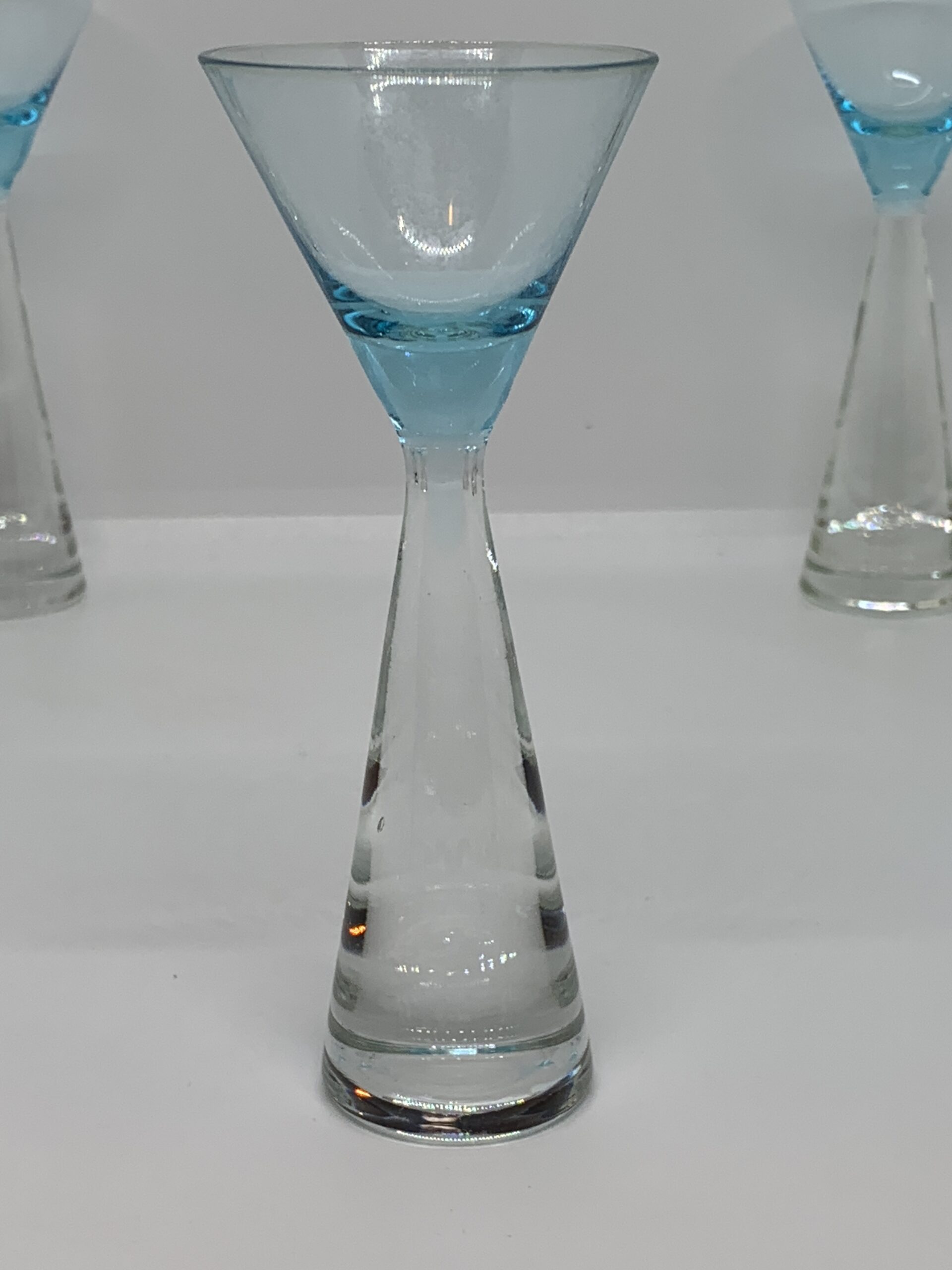 1960s Liquor Glasses with Blue Tinge (likely Polish) - EACH