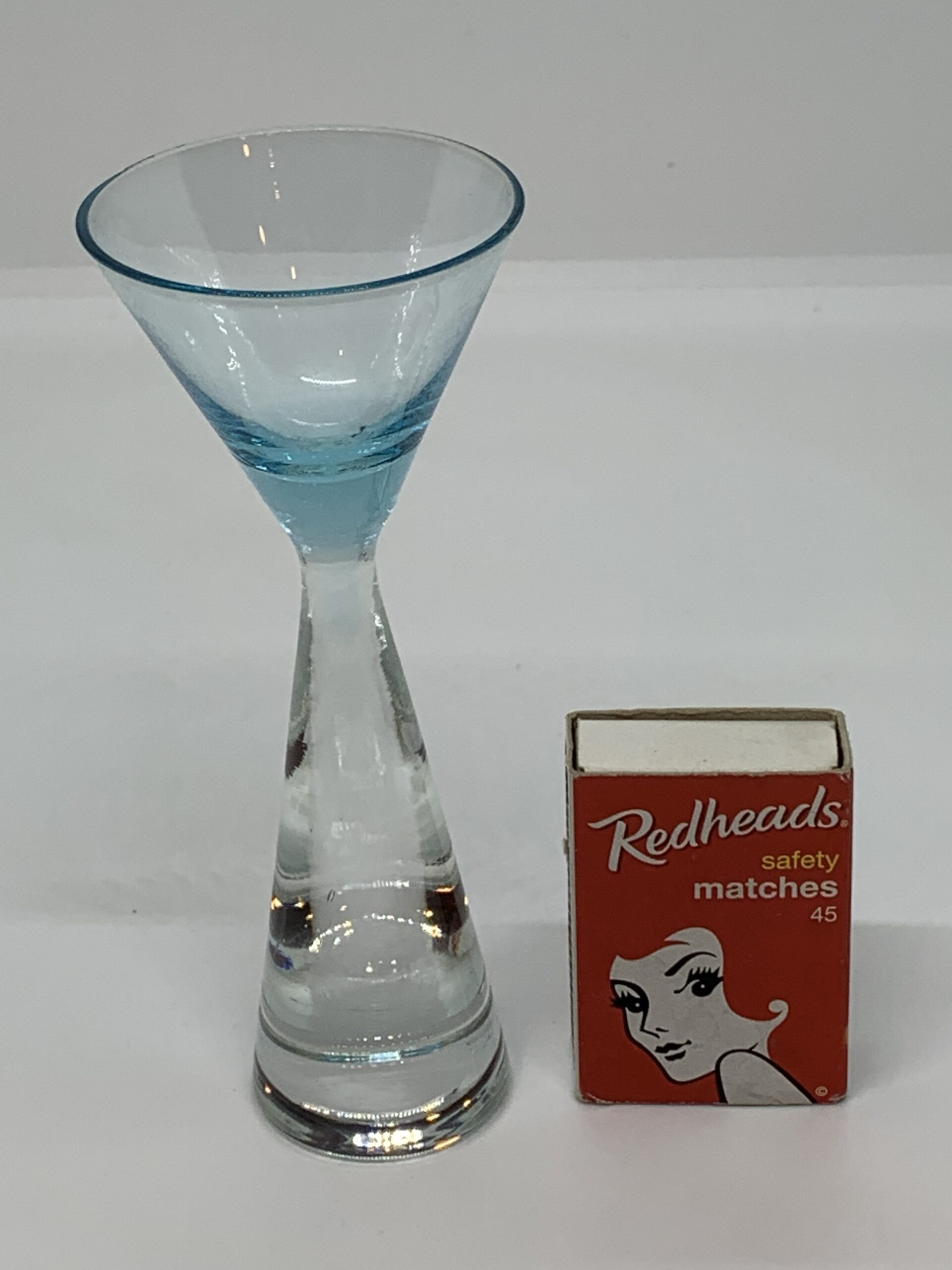 1960s Liquor Glasses with Blue Tinge (likely Polish) - EACH