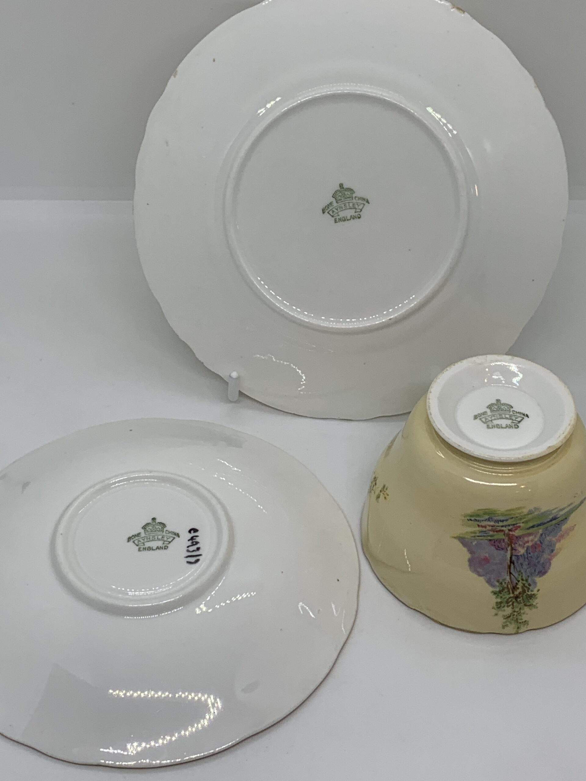 Aynsley Bone China Trio Woodland Scene - C493/7 - Vintage Keepsakes