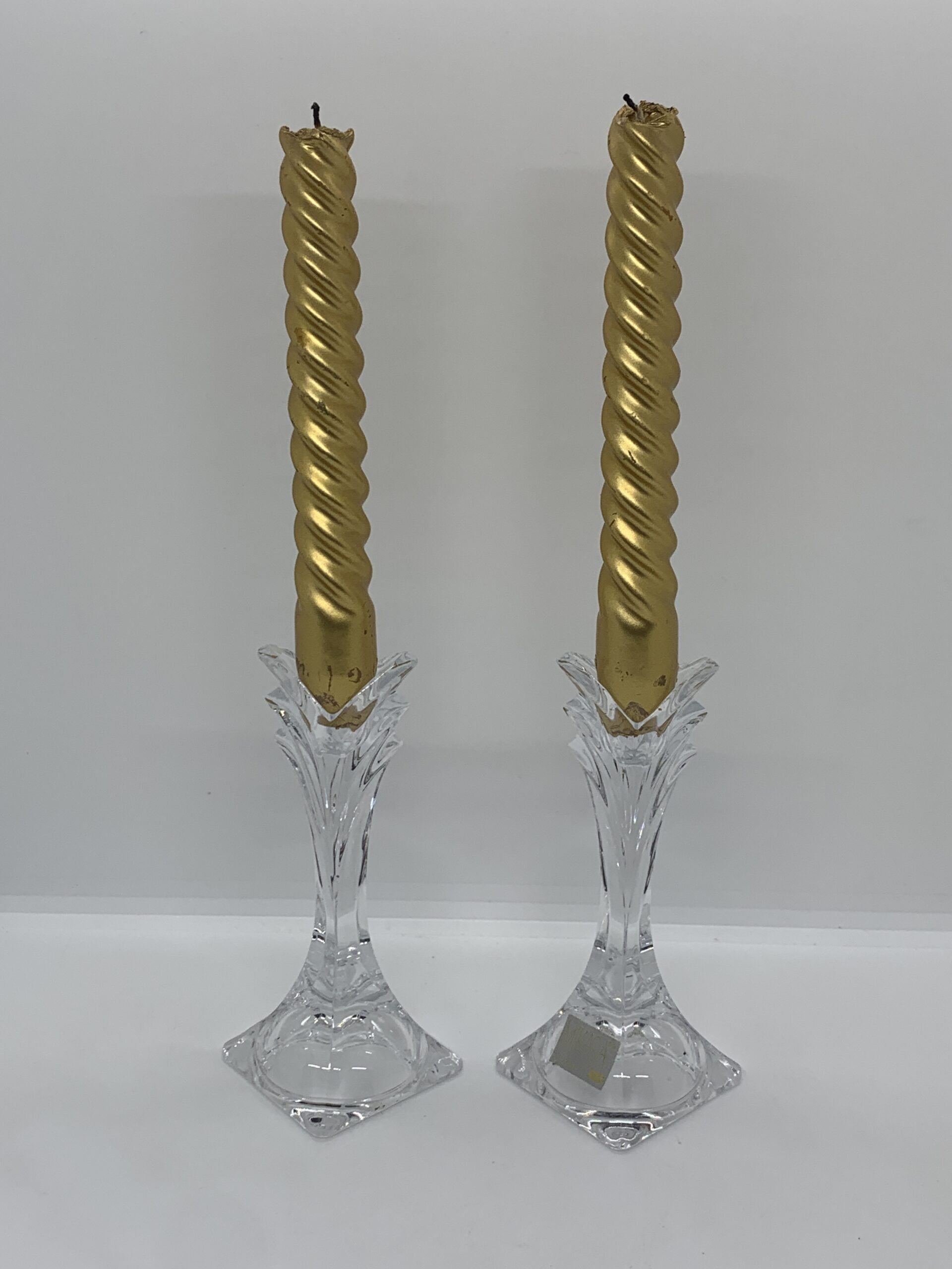 Pair Mikasa Crystal Candle Sticks - Vintage Keepsakes