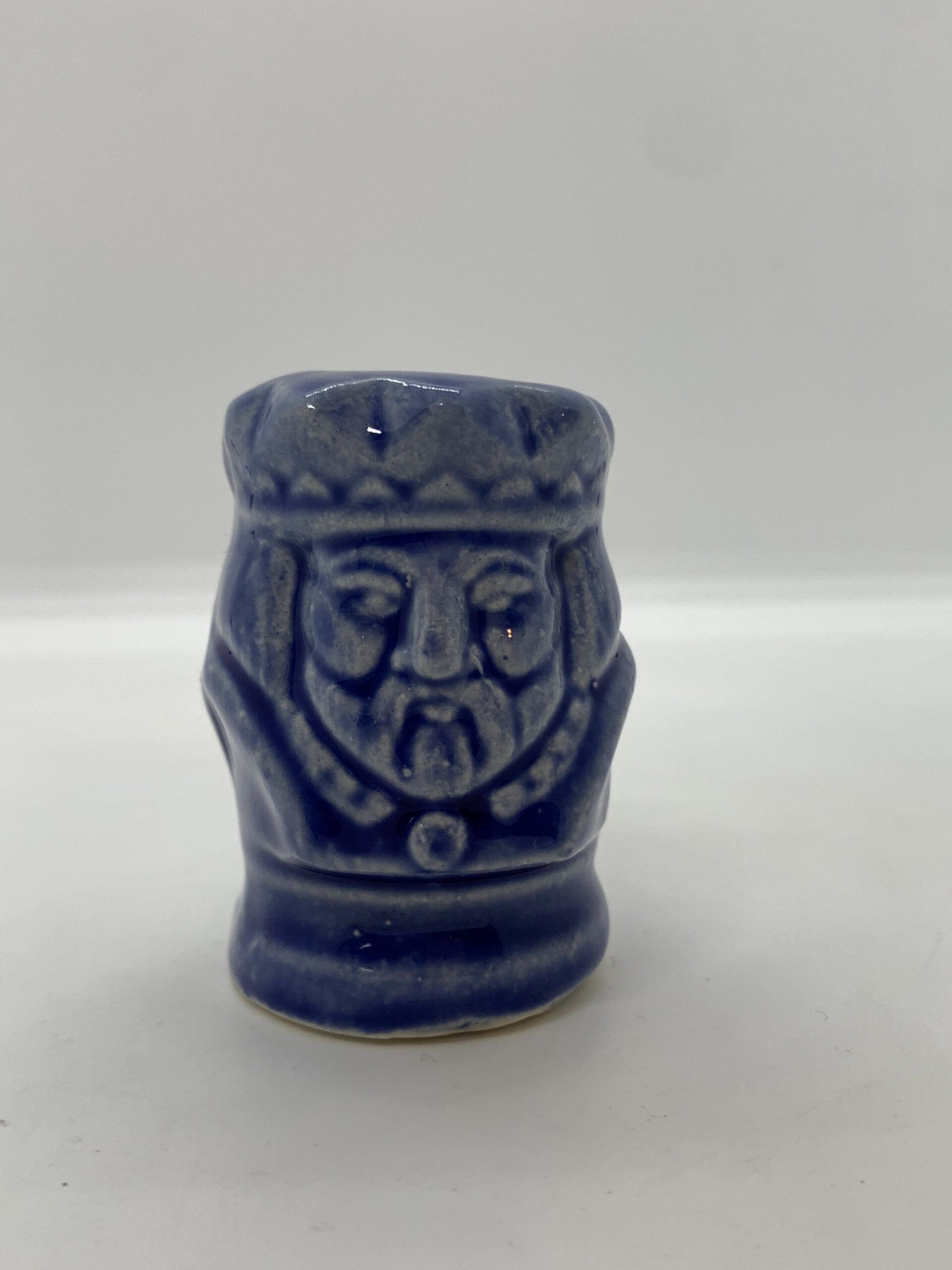 1960s Japanese Blue Ceramic King Toothpick Holder 5.5cm