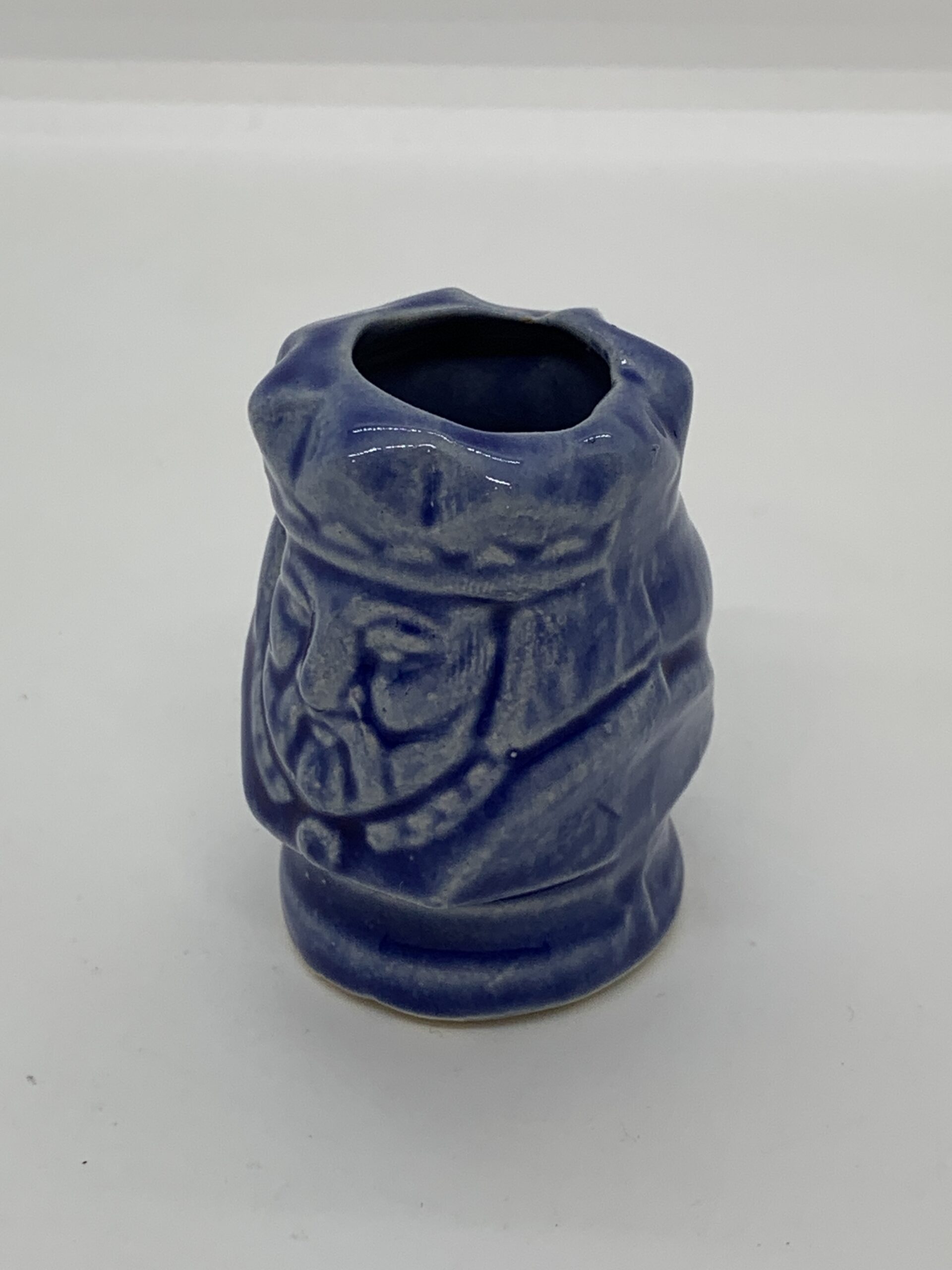 1960s Japanese Blue Ceramic King Toothpick Holder 5.5cm