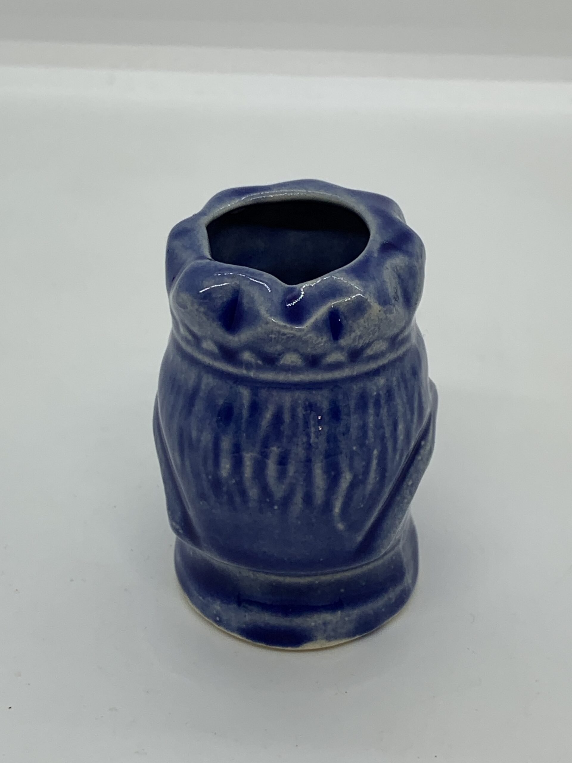 1960s Japanese Blue Ceramic King Toothpick Holder 5.5cm