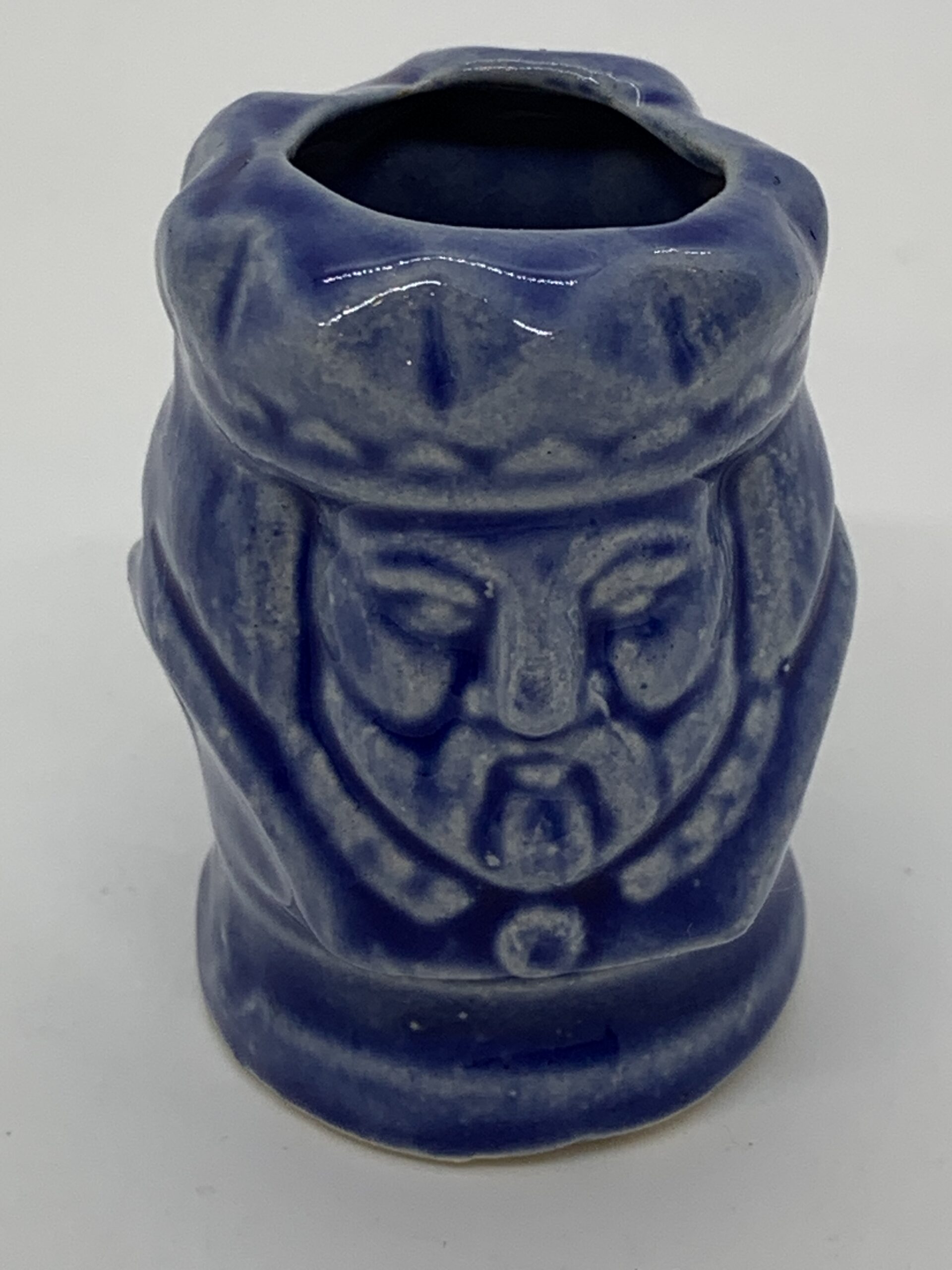 1960s Japanese Blue Ceramic King Toothpick Holder 5.5cm