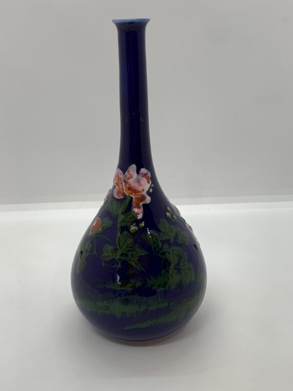 Vintage Blue Ceramic Handpainted Ceramic Bud Vase 15cm - Vintage Keepsakes