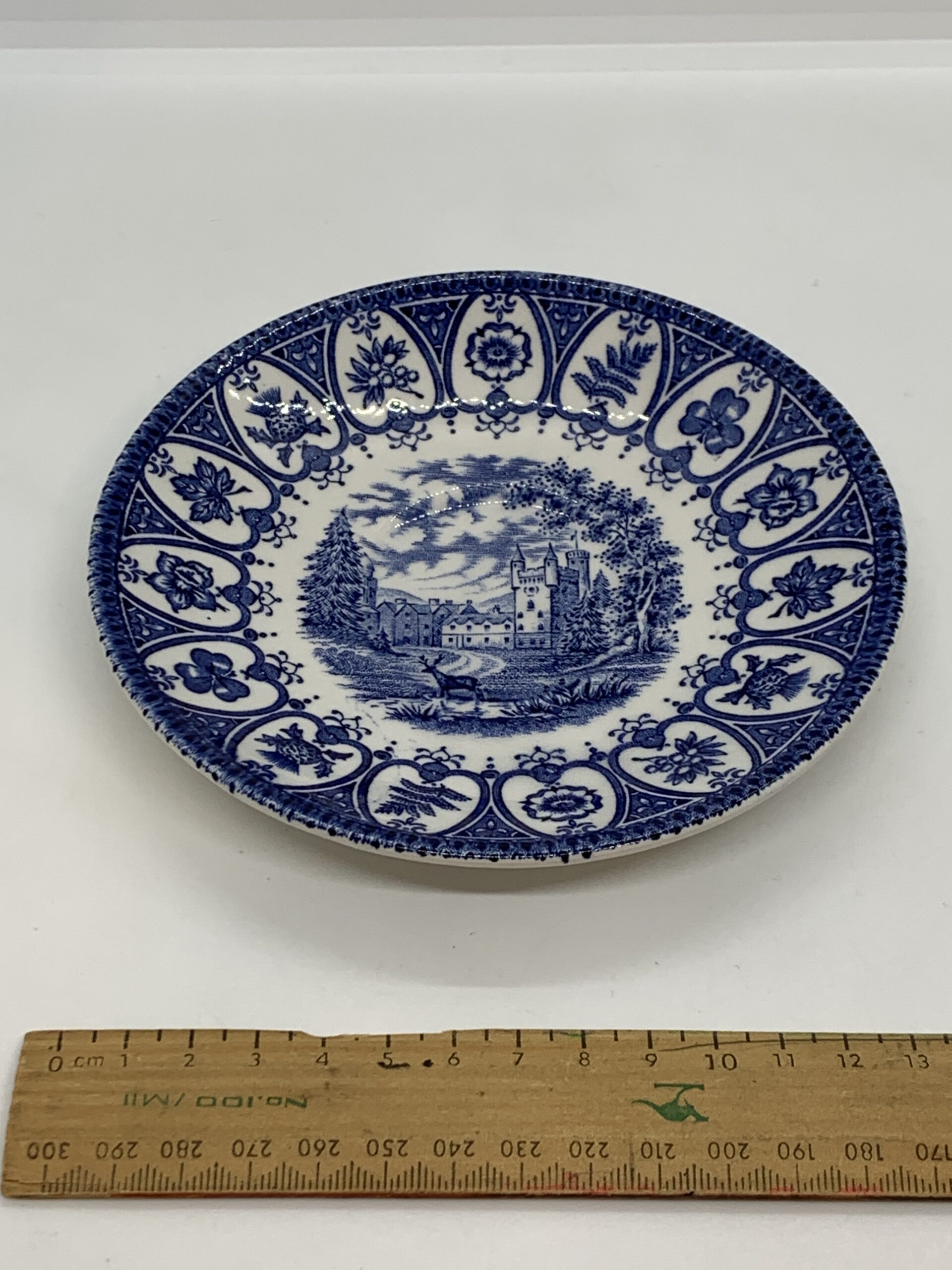 1977 Queens Silver Jubilee Broadhurst Blue and White Saucer 14cm