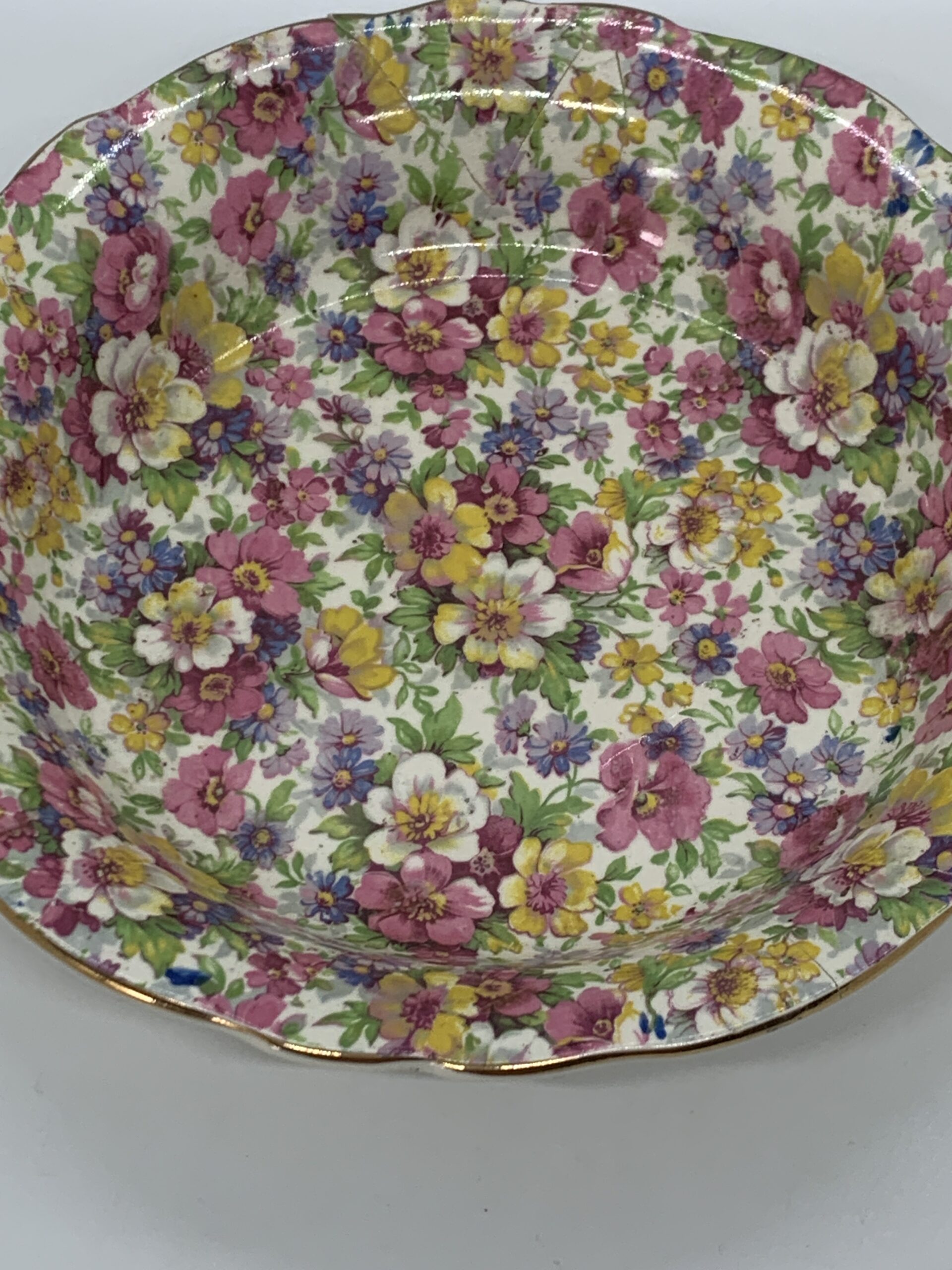 (Repaired) James Kent Du Barry chintz pattern Bowl 20cm