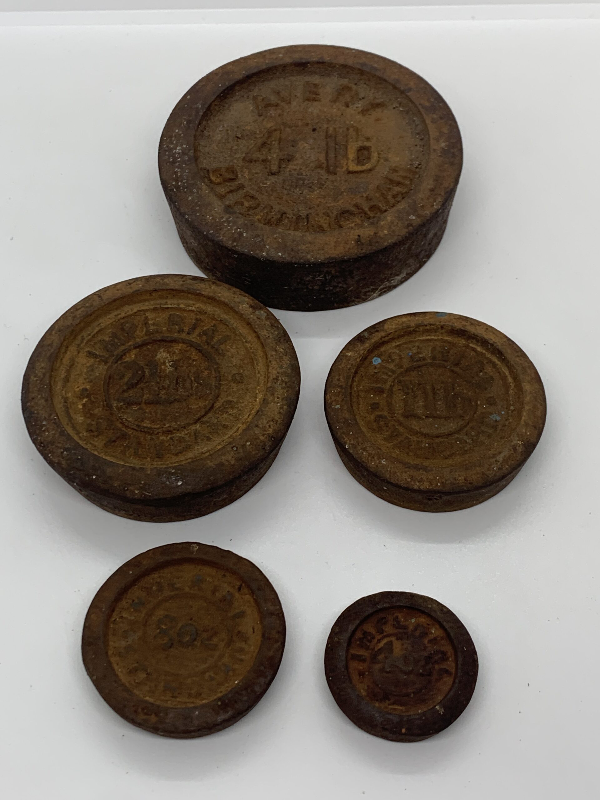 Vintage Five Stacking Imperial Scale Weights (4lb to 4oz) - Vintage ...