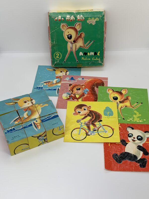 Animal Picture Cube Puzzles WB319 (approx 10cm square) - Vintage Keepsakes