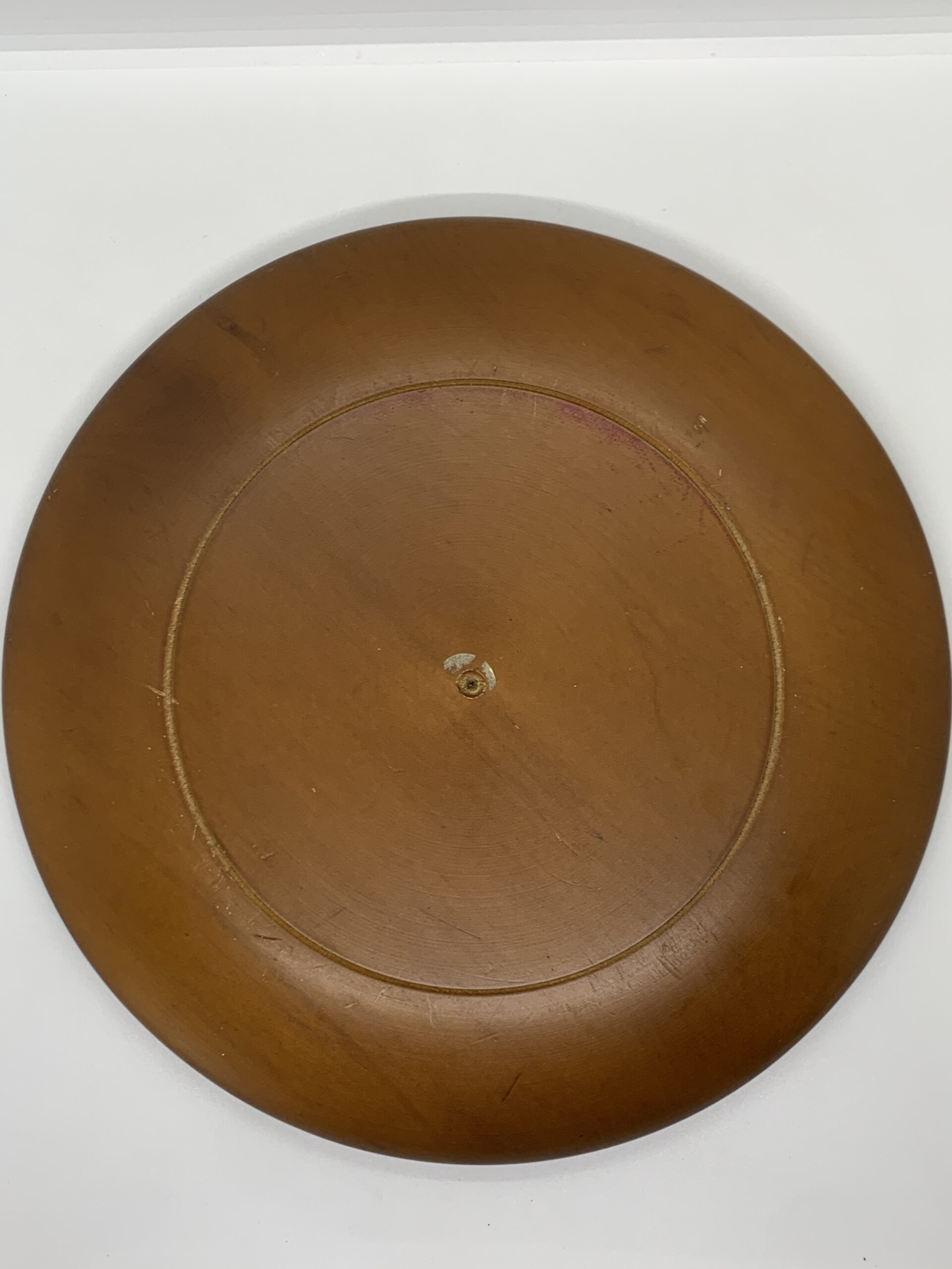 Wooden Platter with Inset Enamelled Copper 30cm AF