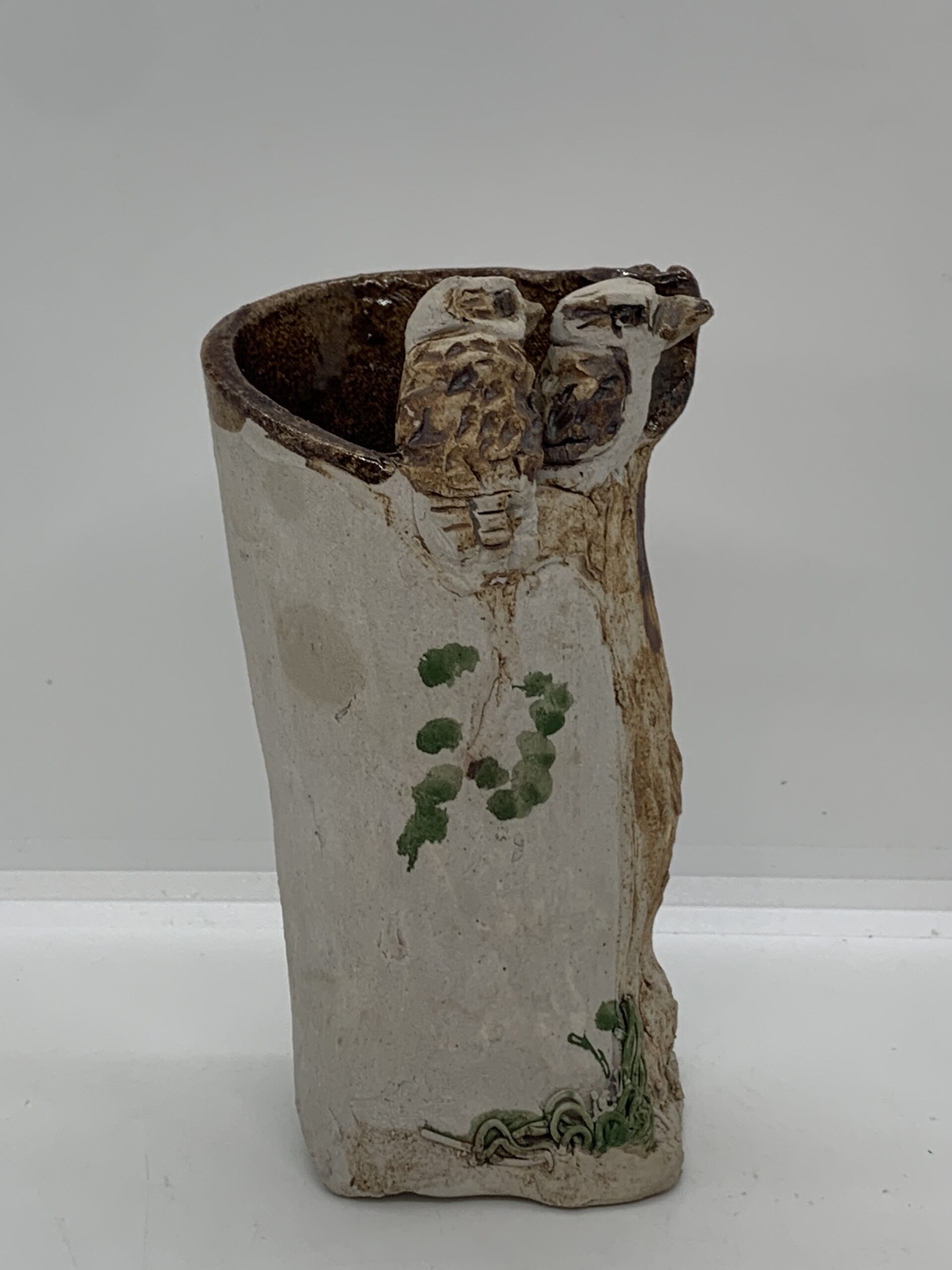 Yarralynga Pottery Vase with Kookaburras 13cm