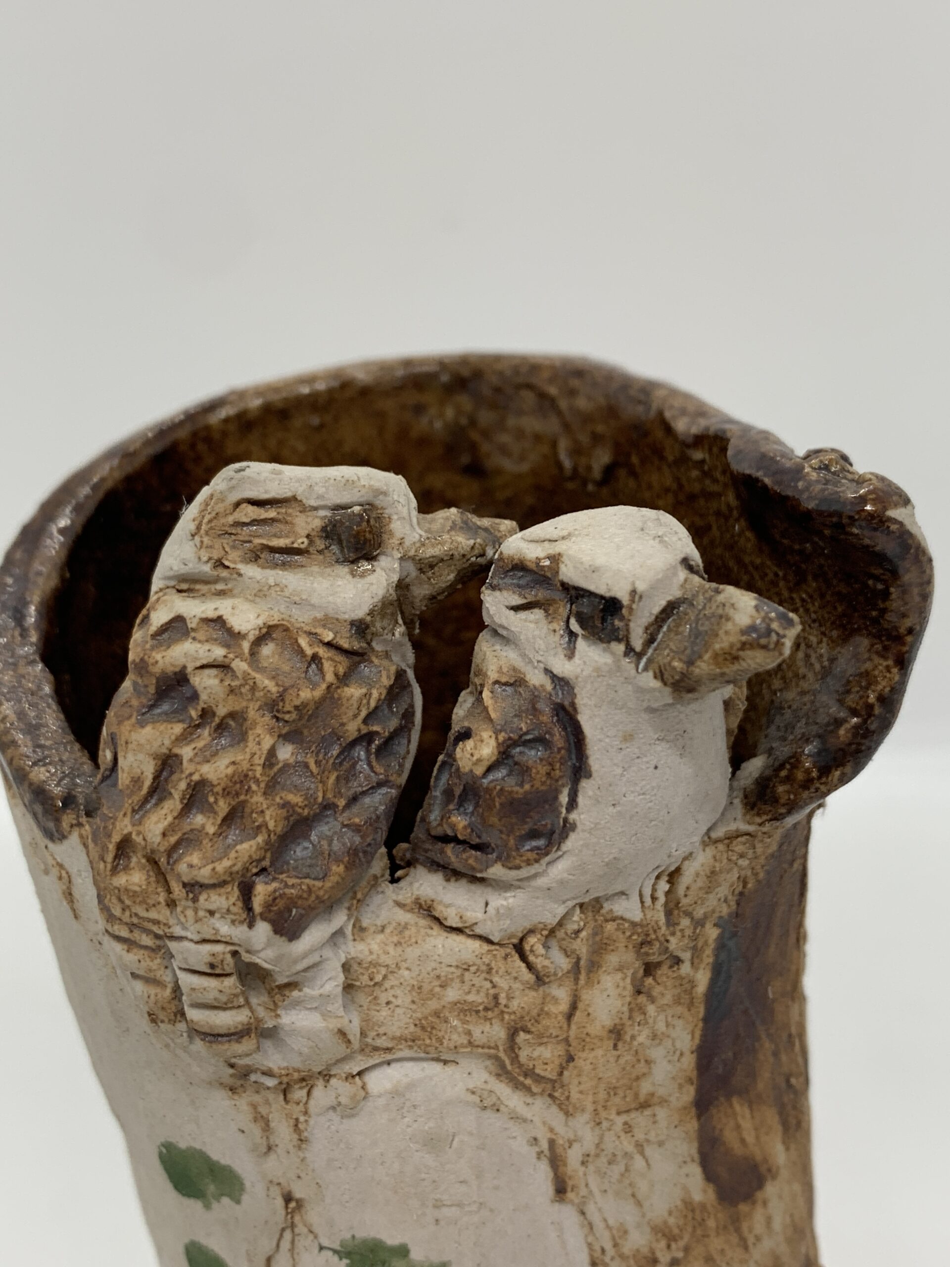 Yarralynga Pottery Vase with Kookaburras 13cm