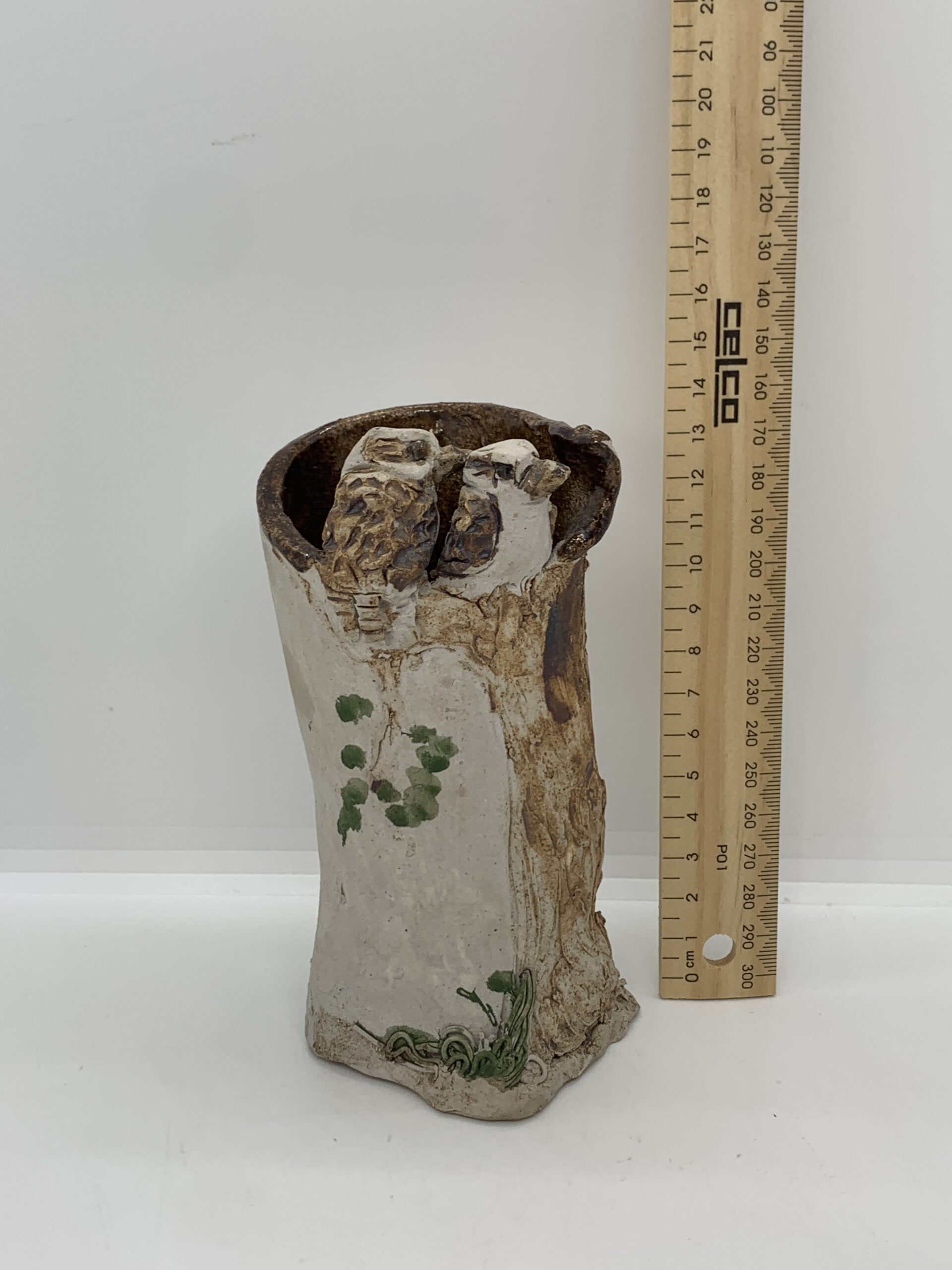 Yarralynga Pottery Vase with Kookaburras 13cm