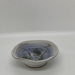 Kevin Boyd Australian Pottery Impressed Flowering Gum to Inside Wavy Edge Bowl 11cm - signed to base