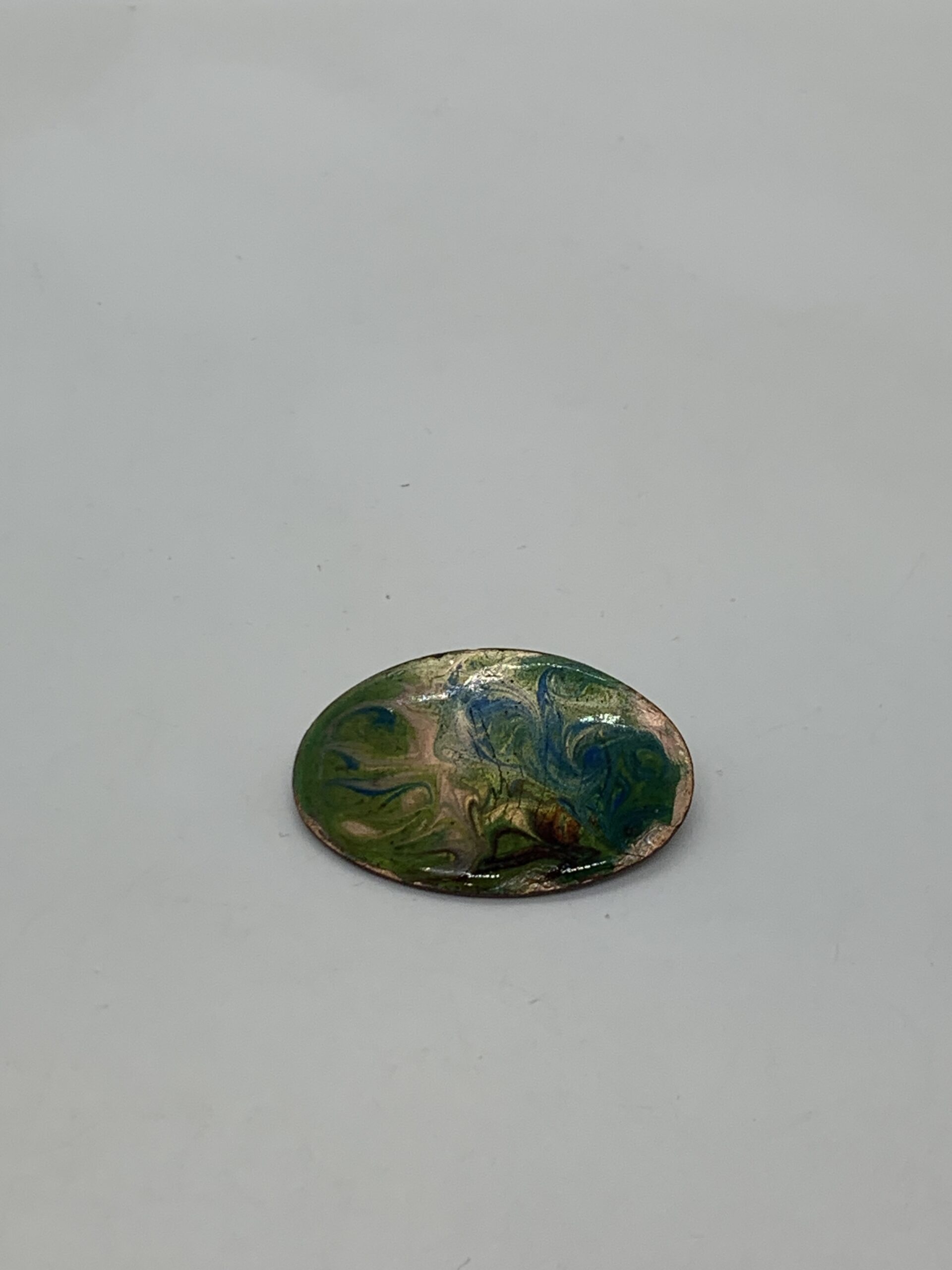 Enamelled Copper Brooch Oval 4.5cm