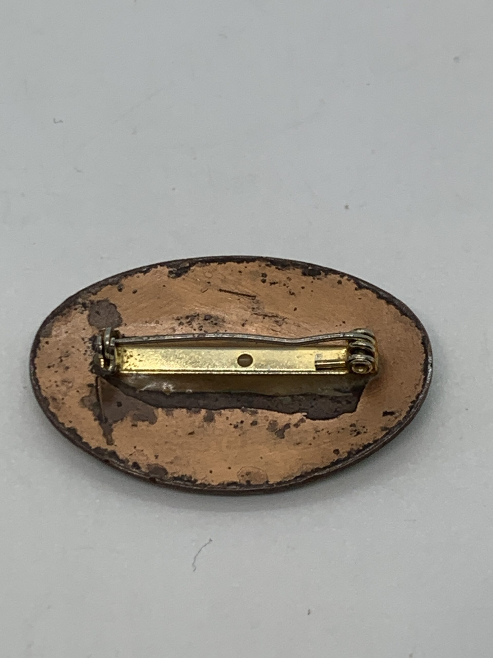 Enamelled Copper Brooch Oval 4.5cm