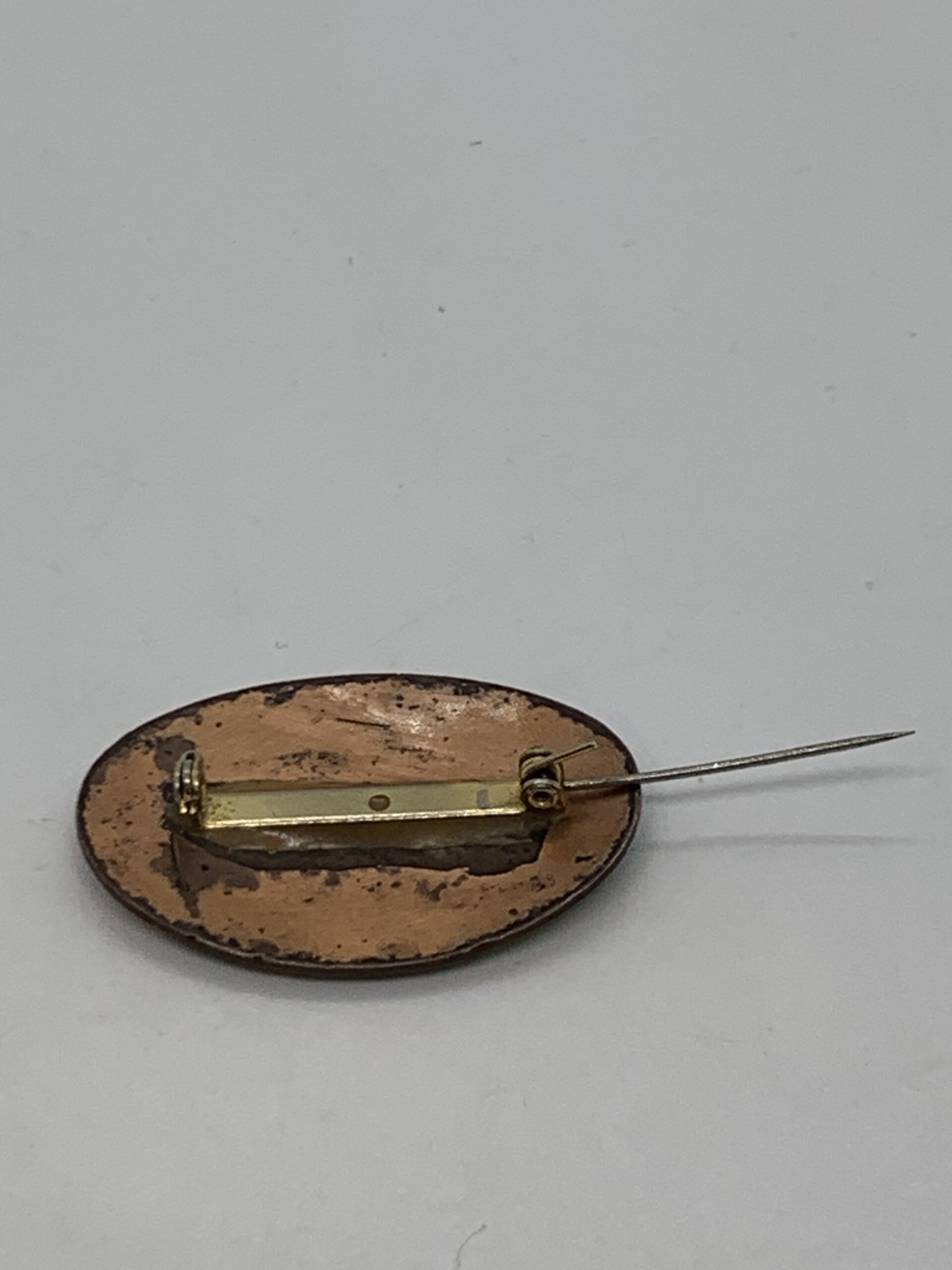 Enamelled Copper Brooch Oval 4.5cm