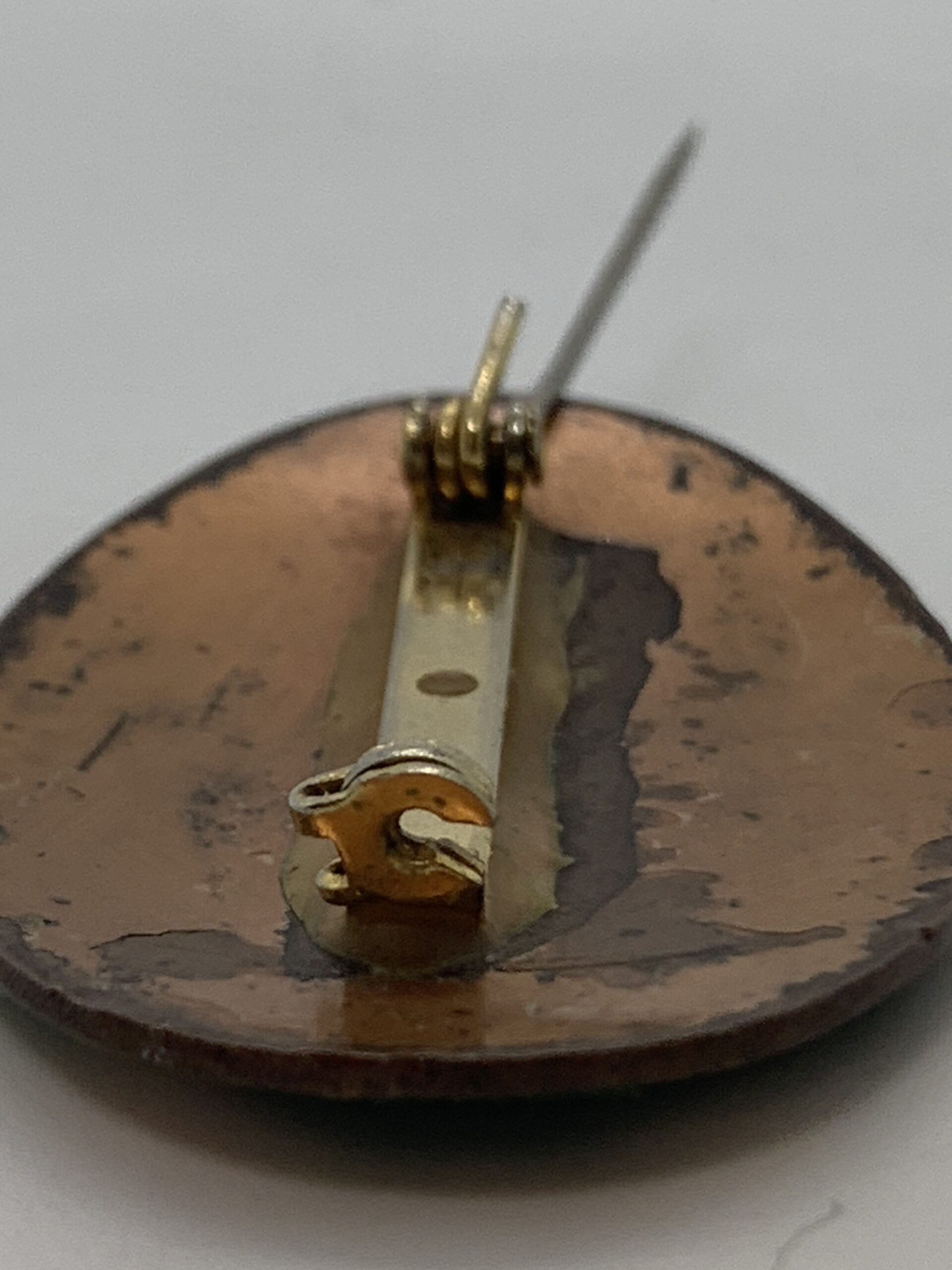 Enamelled Copper Brooch Oval 4.5cm