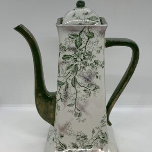 Vintage Green Swinnertons Floral Square Coffee Pot - Daisy - 29cm (As Found)