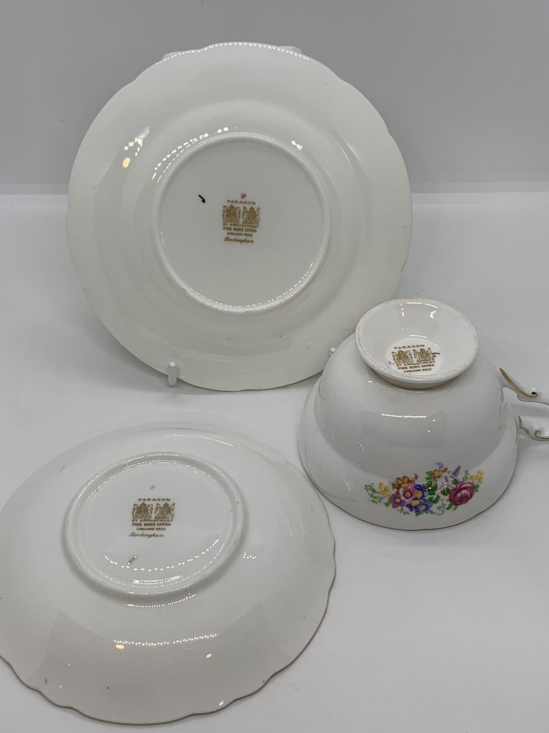 Paragon Rockingham Paragon Rockingham Pink Fine Bone China Trio Made in England - Vintage ...