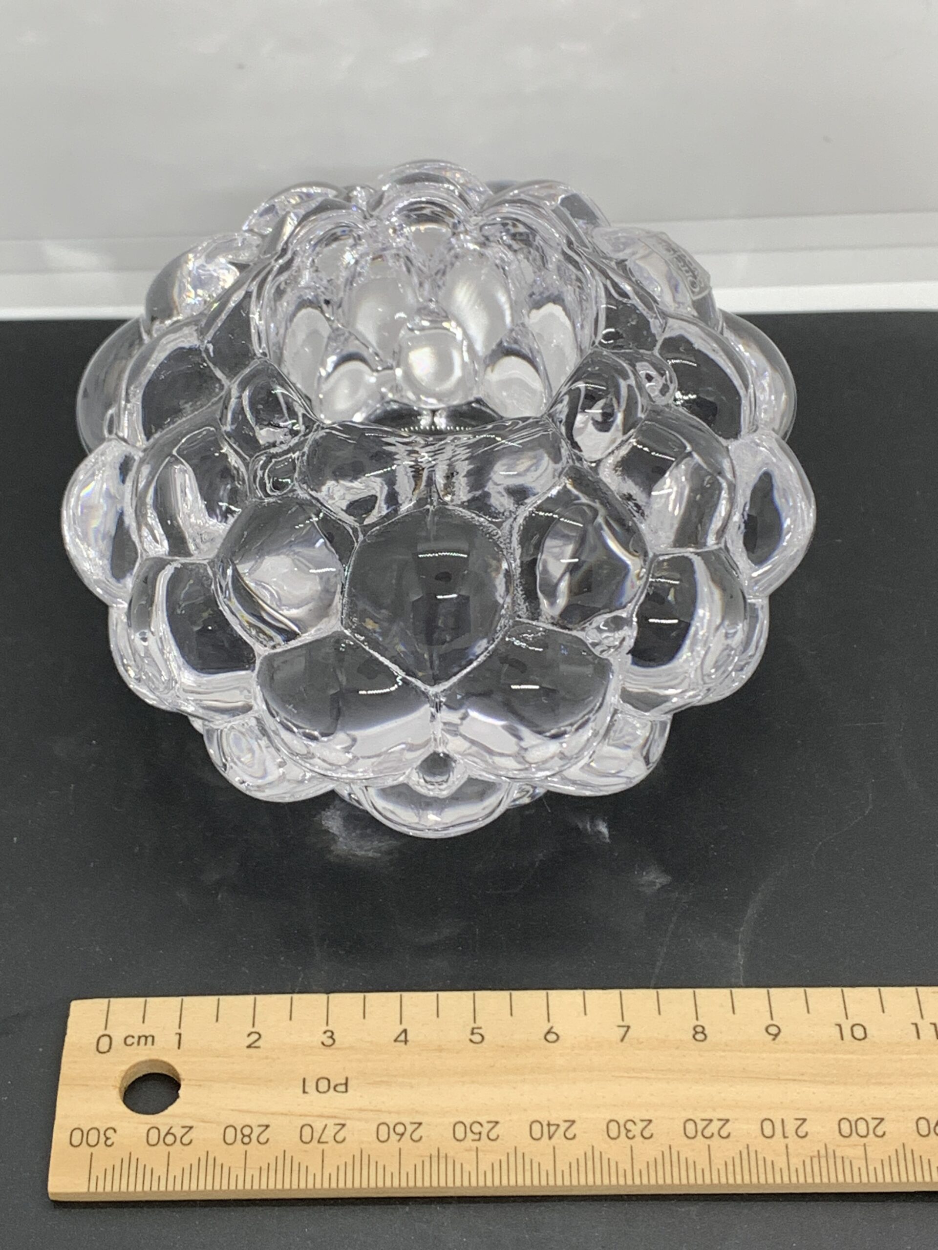 Orrefors Crystal Clear Raspberry Votive Candle Holder 10cm - Vintage