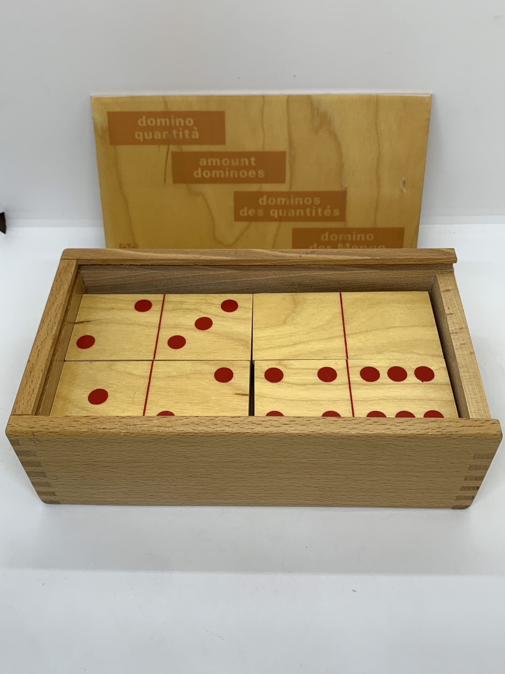 Italian Wooden Dominoes in Wooden Box
