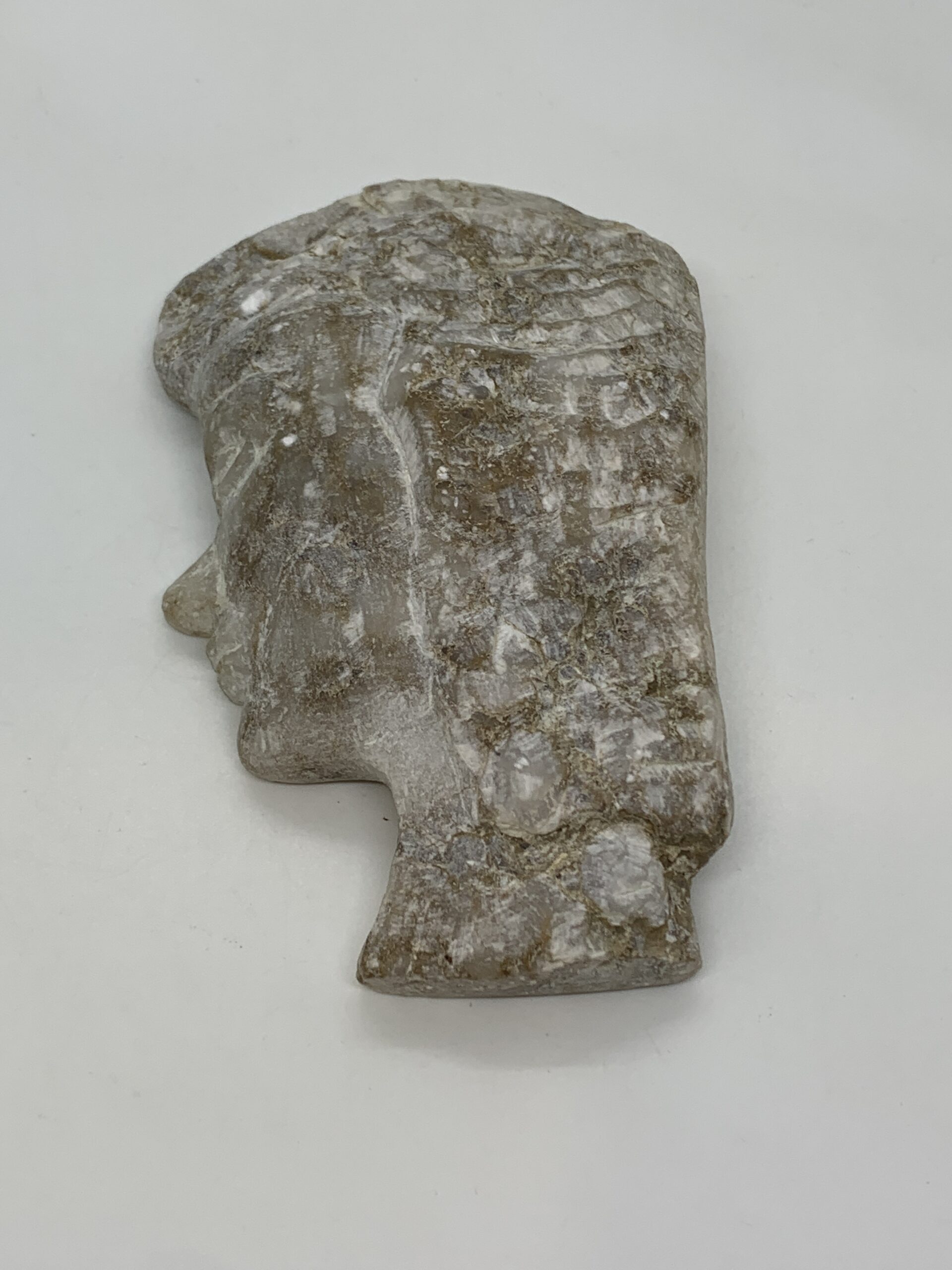 Vintage Carved Stoneware Head 16cm Marked to Back AF