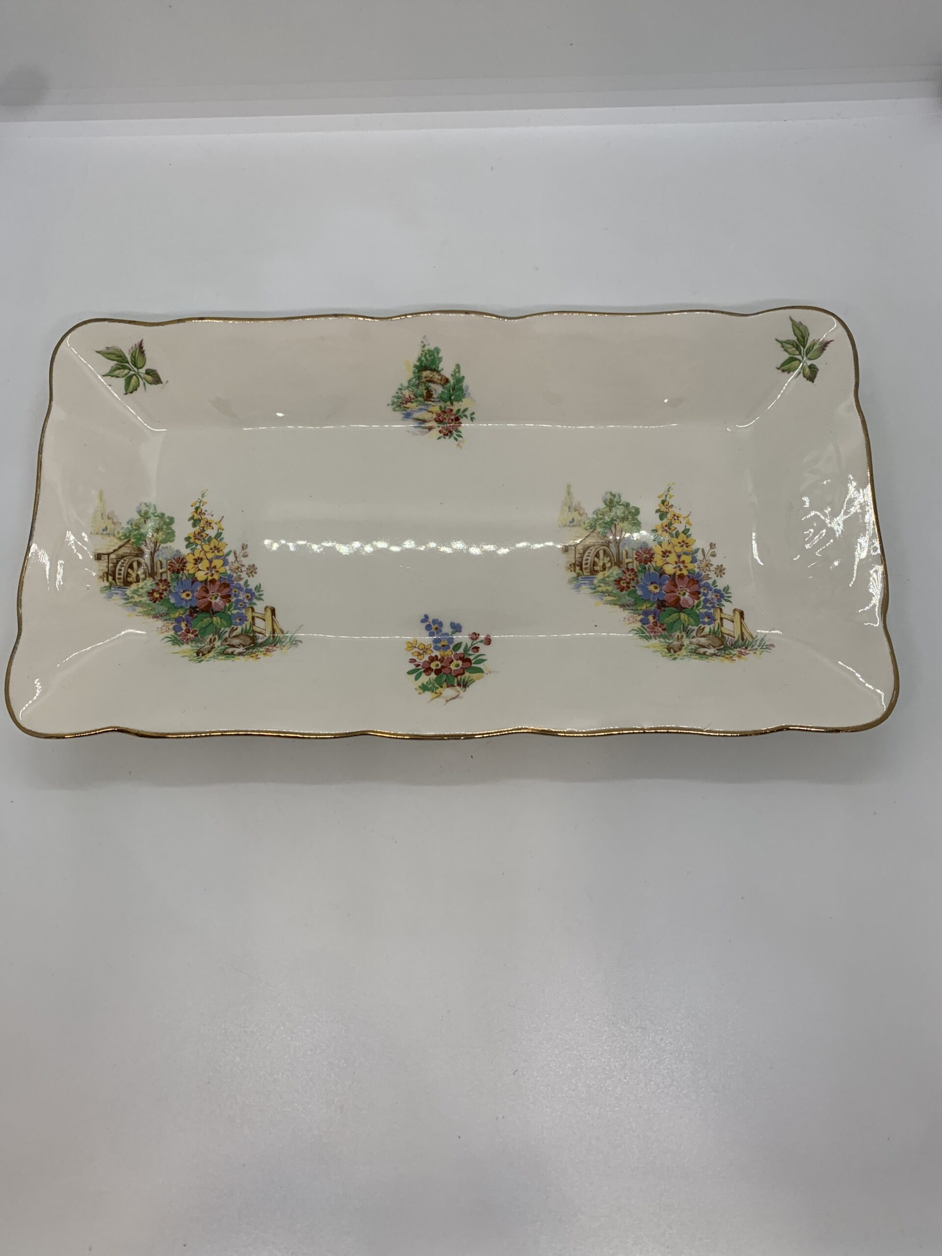 Ceramic Square Sandwich Tray Country Garden 28cm AF