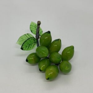 Glass Olives Bunch with Leaves 8cm long