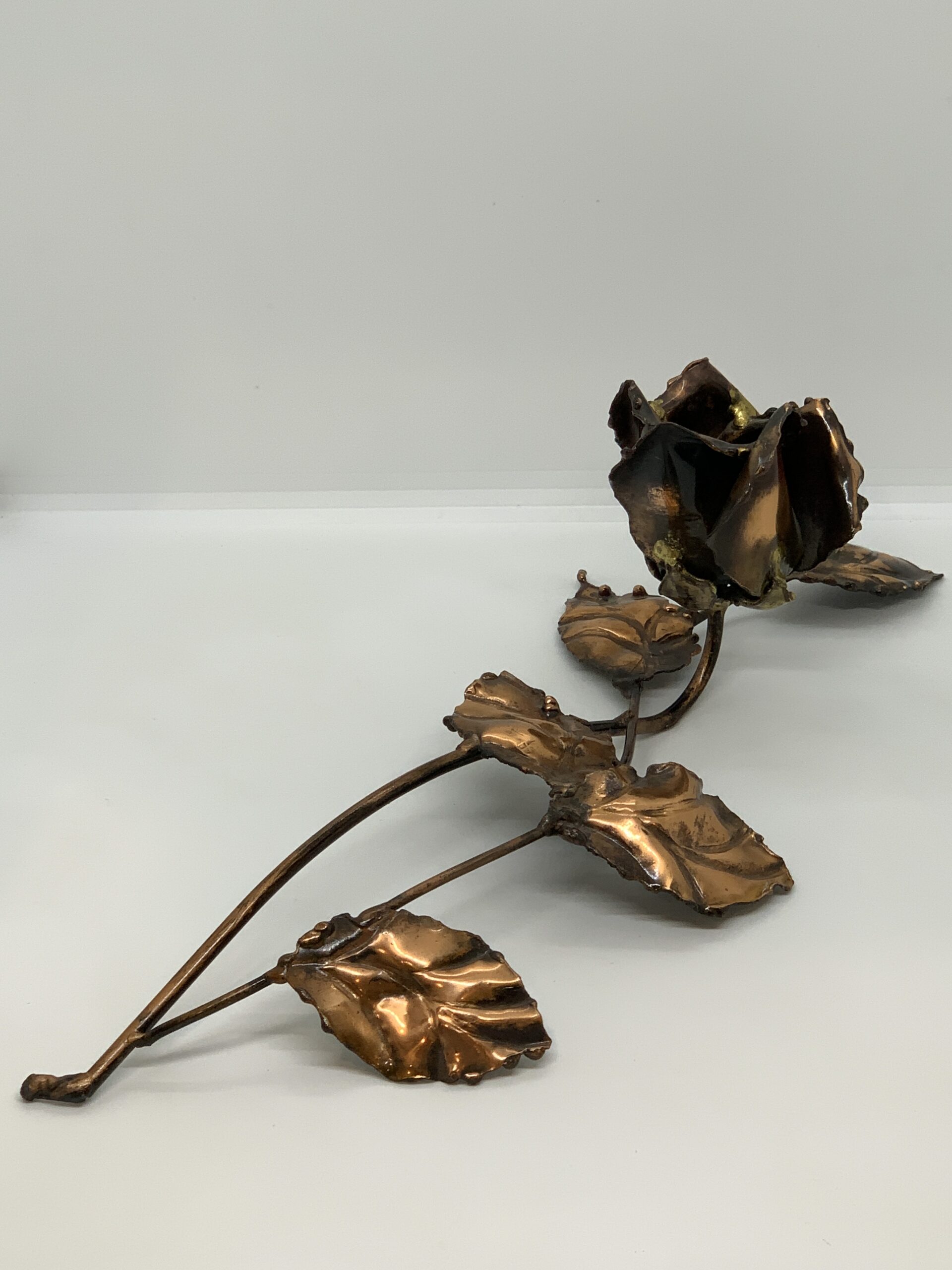 Copper Art Gallery Rose Table Candle Holder - signed M Marik - 44cm