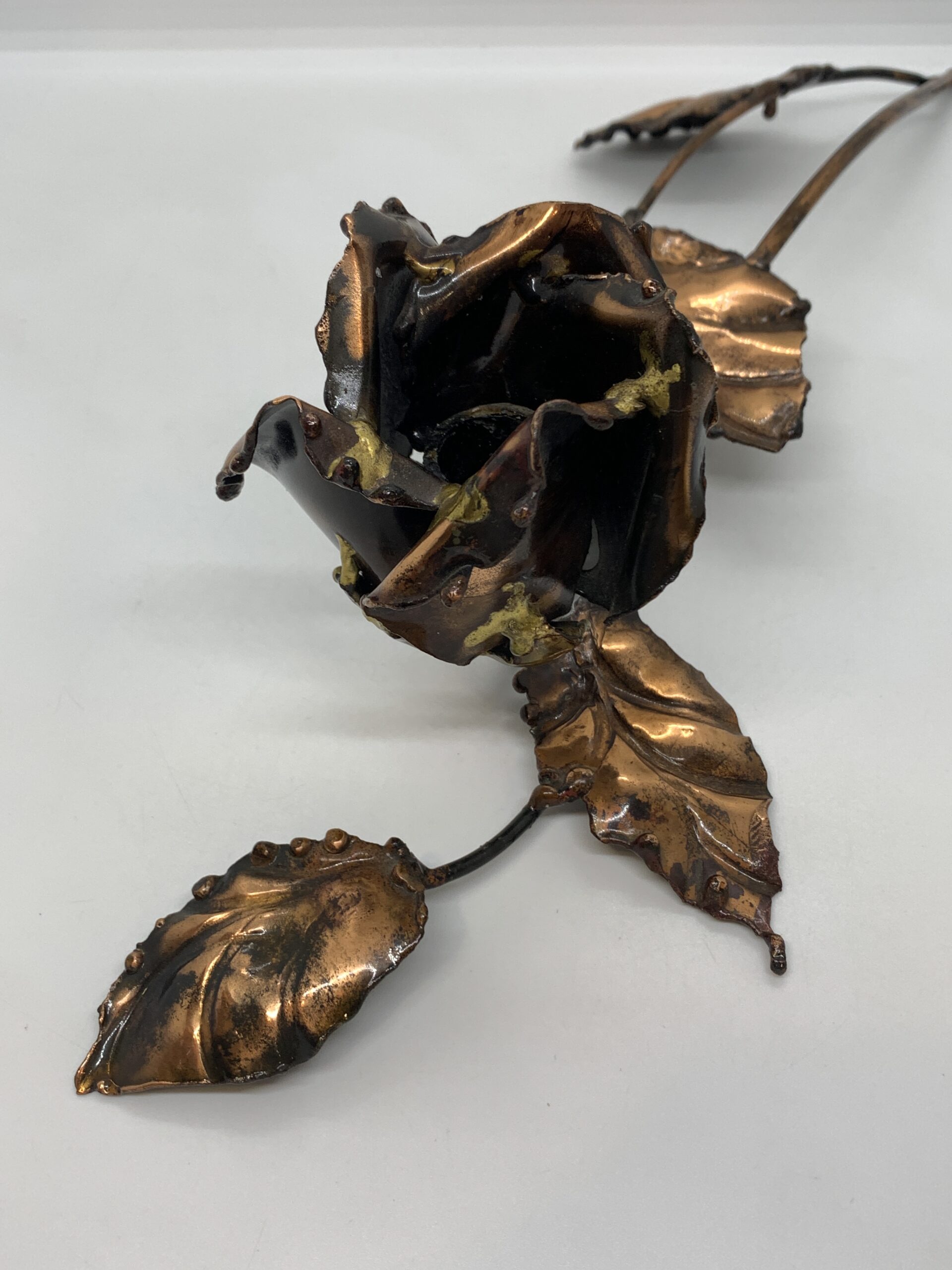 Copper Art Gallery Rose Table Candle Holder - signed M Marik - 44cm