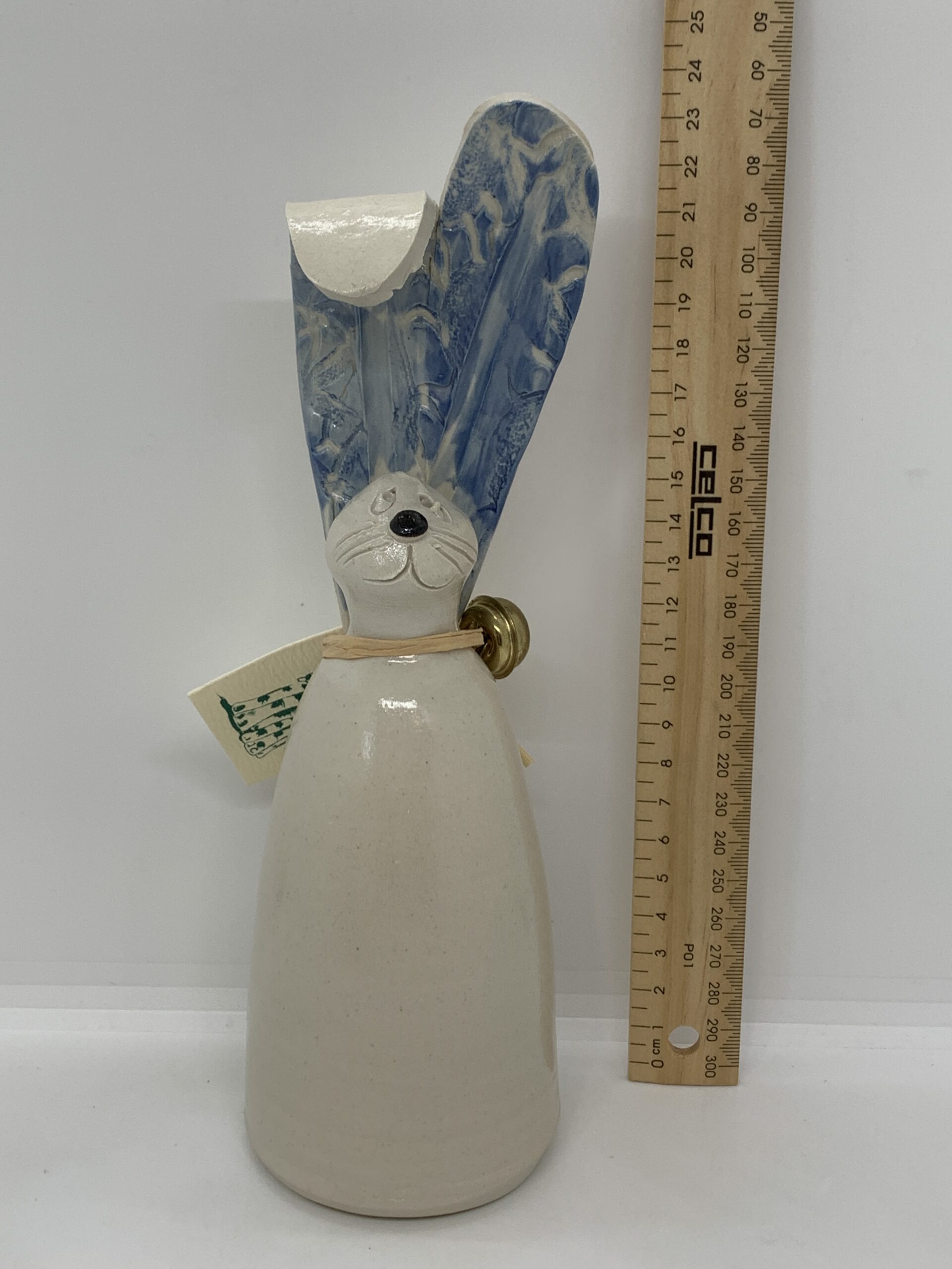 Blue Lesley and Lloyd Pottery Bunny 24cm - Vintage Keepsakes