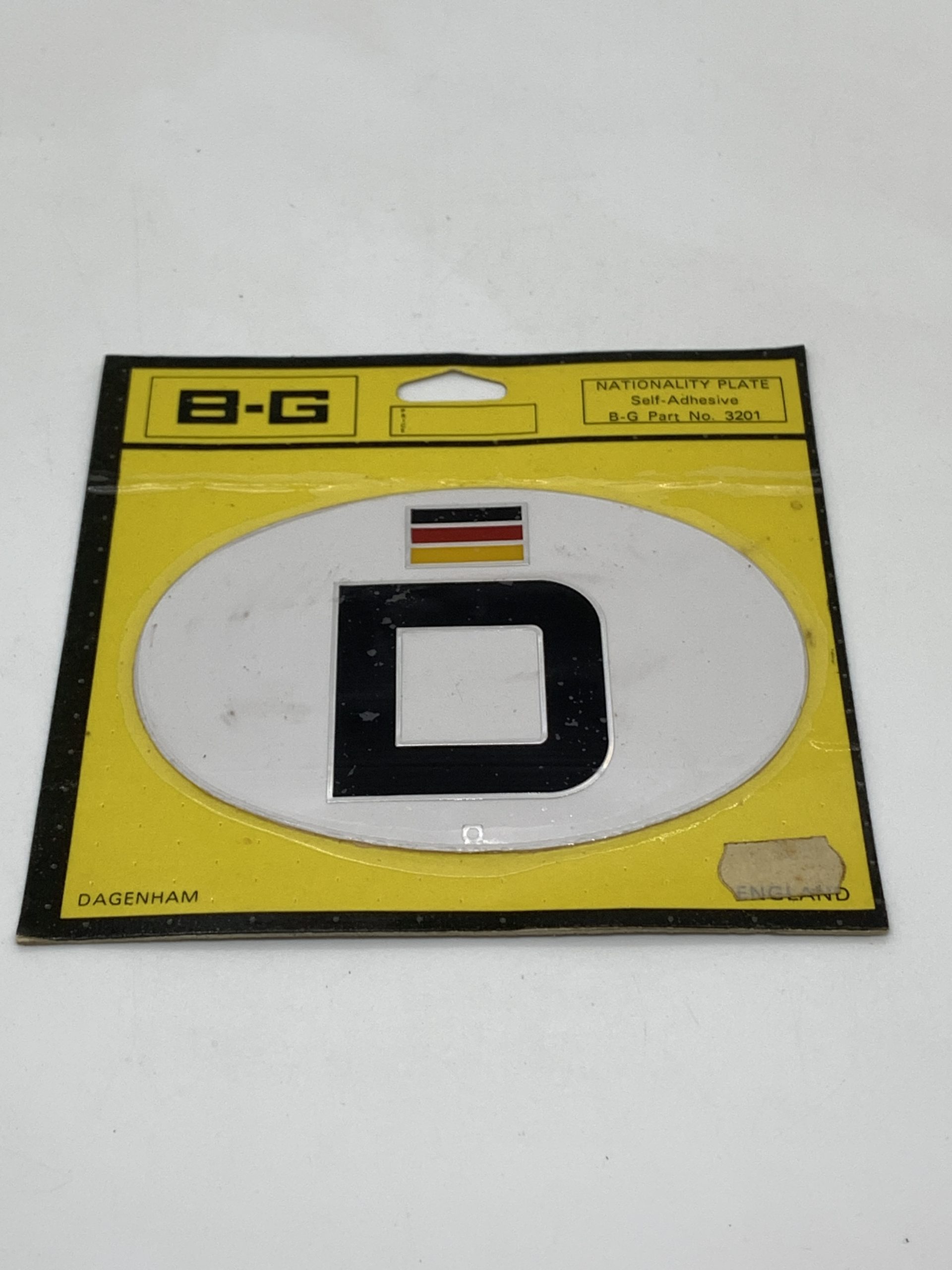 Adhesive Nationality Plate D German NOS