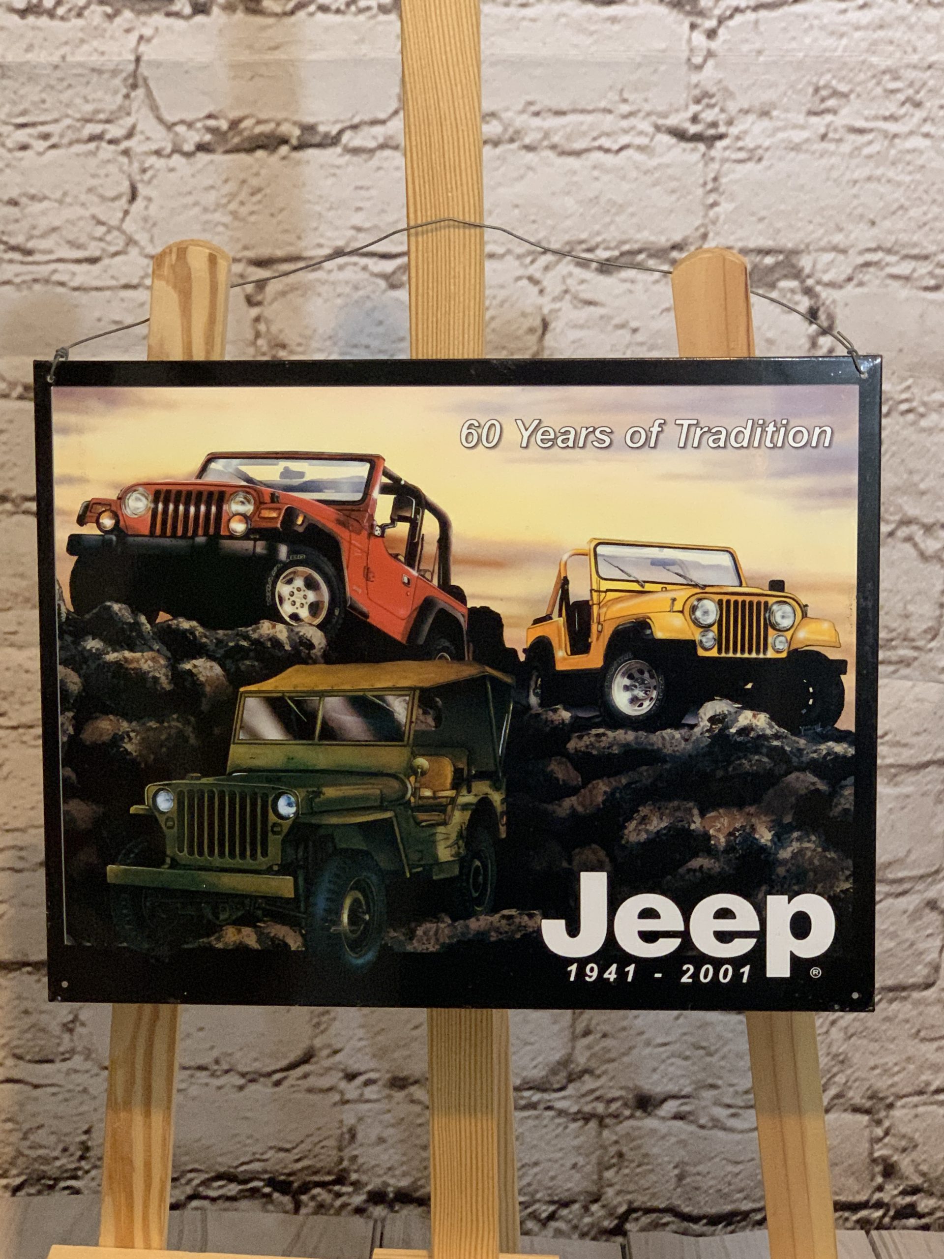 Jeep 60 Years Metal Mancave Sign 32x41cm
