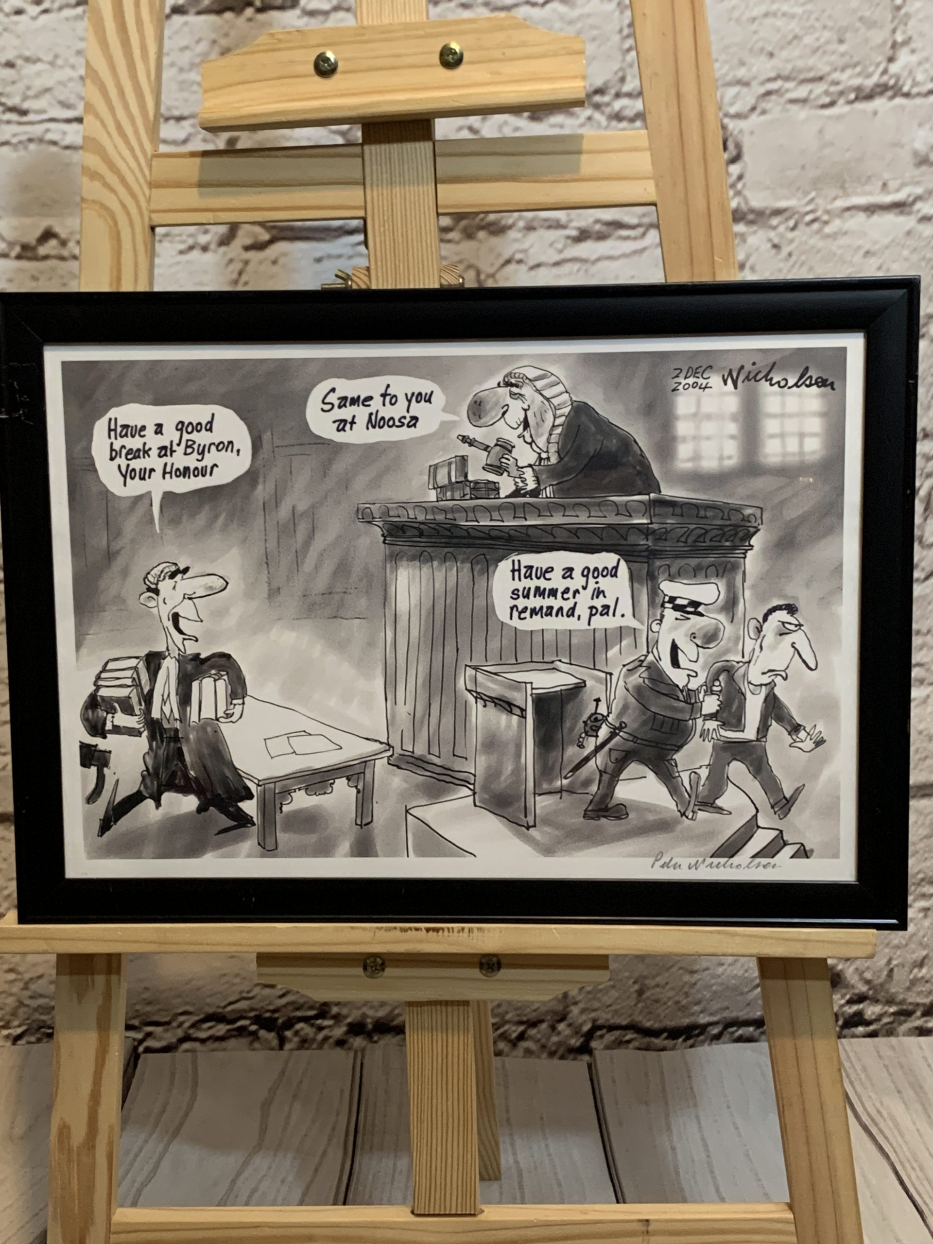 Peter Nicholson Peter Nicholson Noosa Cartoon 32x46cm Judges long holidays 450 ...