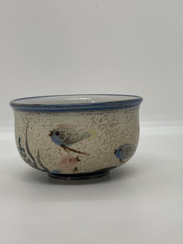 Pottery Bowl with Fish Pattern 7cm wide - Vintage Keepsakes