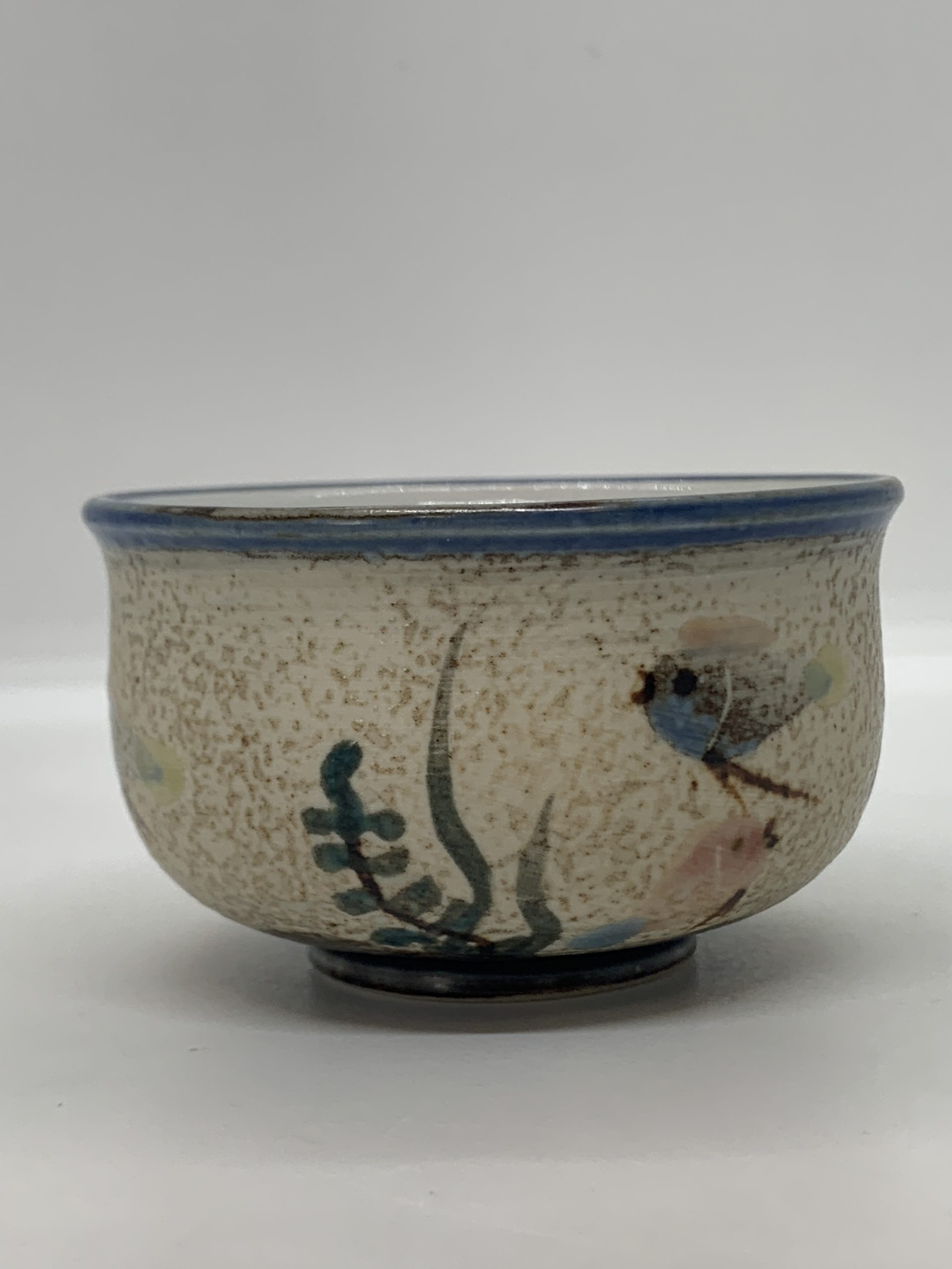 Pottery Bowl with Fish Pattern 7cm wide - Vintage Keepsakes