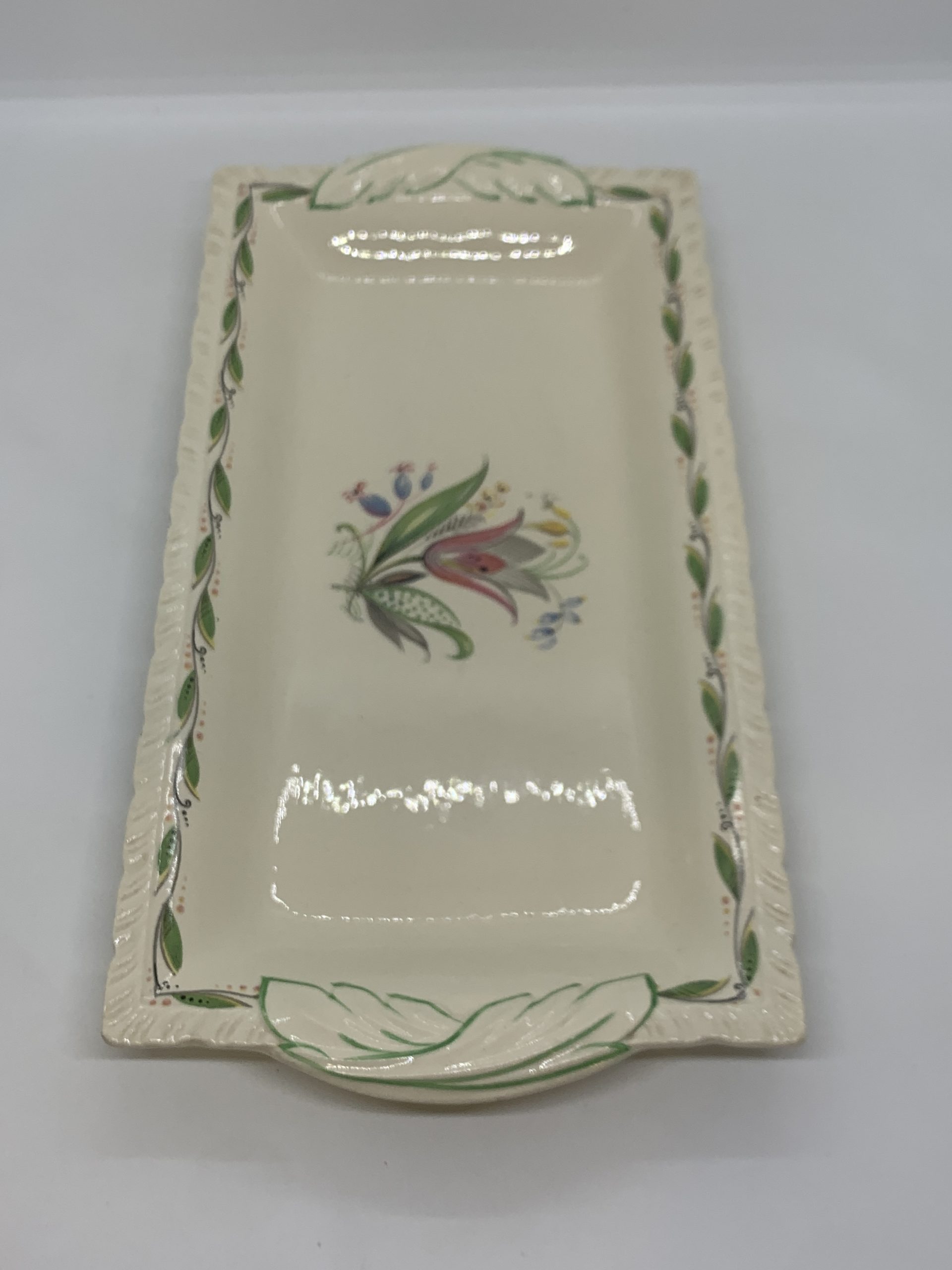 Hanley New Hall Pottery England Rectangular Romney Pattern Plate 28cm ...