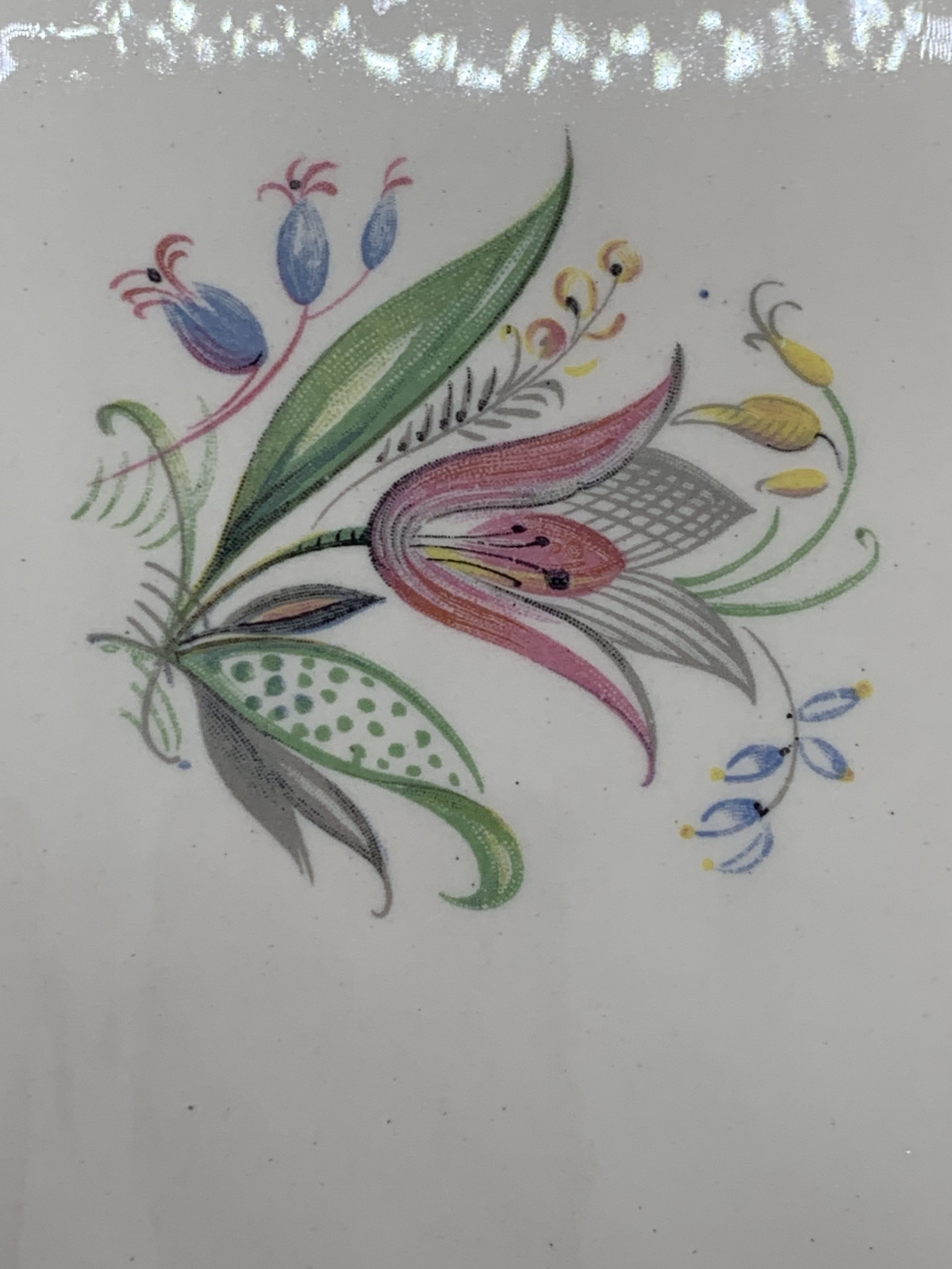 Hanley New Hall Pottery England Rectangular Romney Pattern Plate 28cm ...
