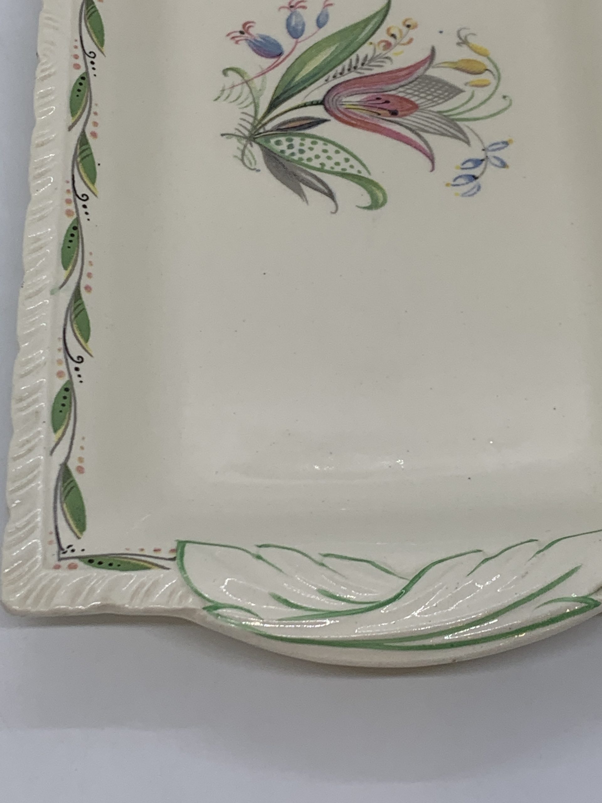 Hanley New Hall Pottery England Rectangular Romney Pattern Plate 28cm ...