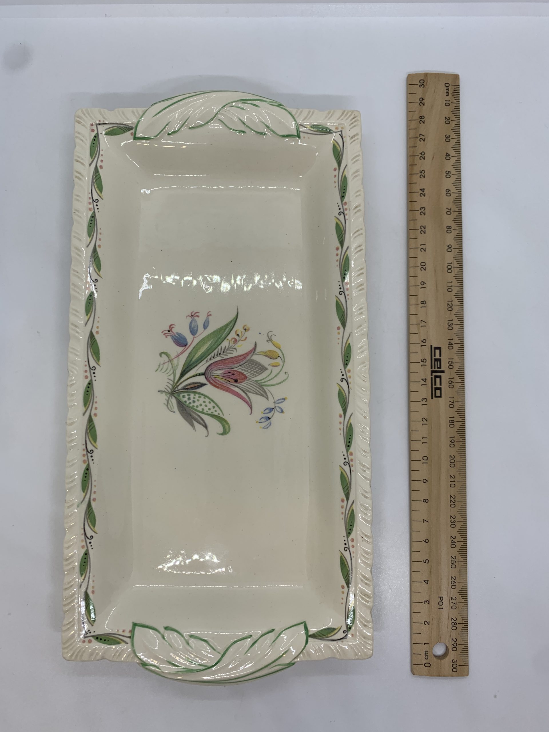 Hanley New Hall Pottery England Rectangular Romney Pattern Plate 28cm ...